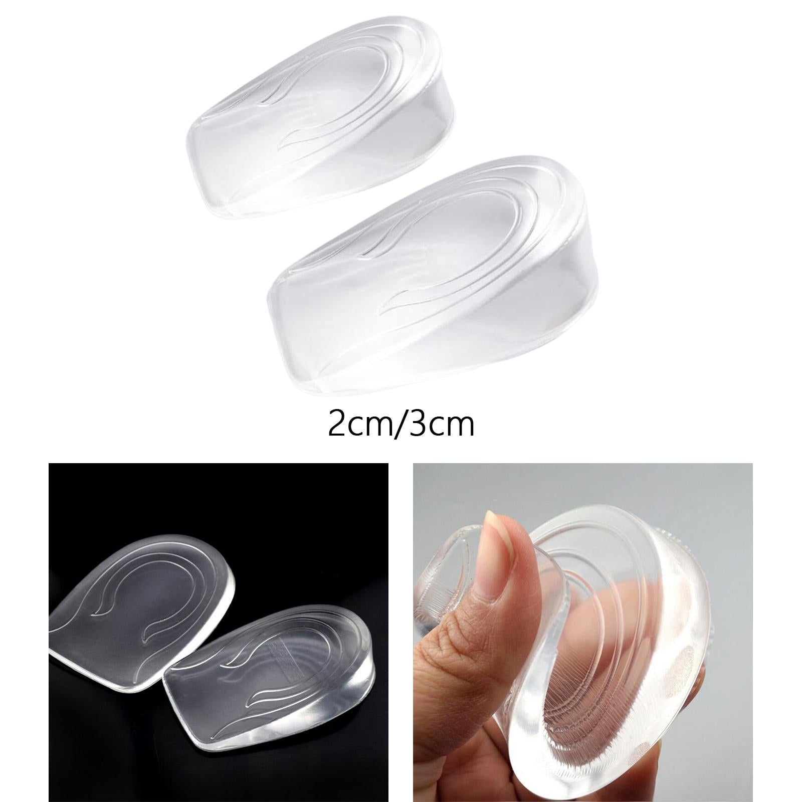 3x1 Pair Heel Lift Insert Invisible for High Heels Long Time Standing Hiking Men 2cm