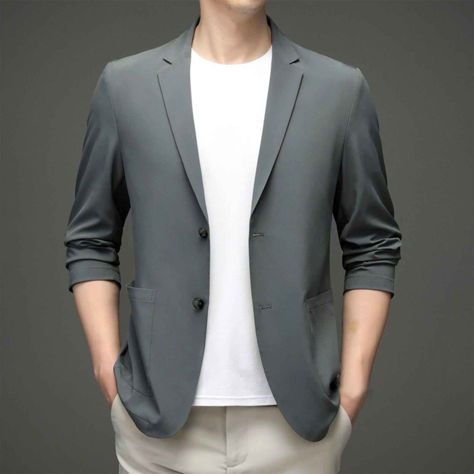 Suit Jacket Men Mens Sport Coats and Blazers Suit for Party Office Festivals Gray Green Color L