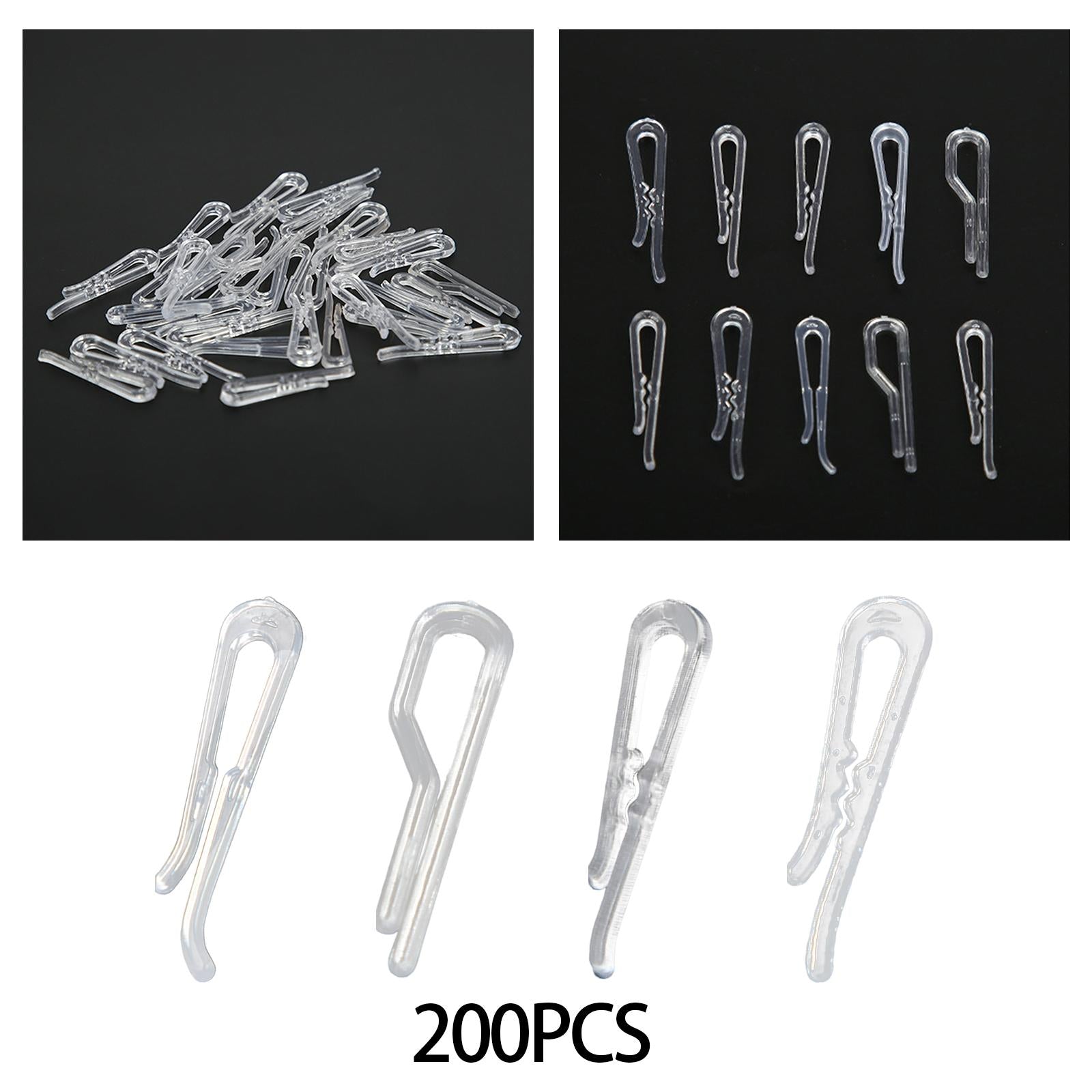 2x200Pcs Shirt Clips Sock Skirts Cloth Clip Transparent Plastic Alligator Clip Flat Toothless 38mm