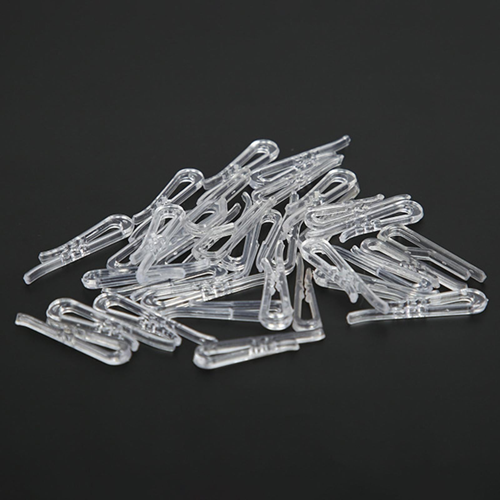 2x200Pcs Shirt Clips Sock Skirts Cloth Clip Transparent Plastic Alligator Clip Flat Toothless 38mm