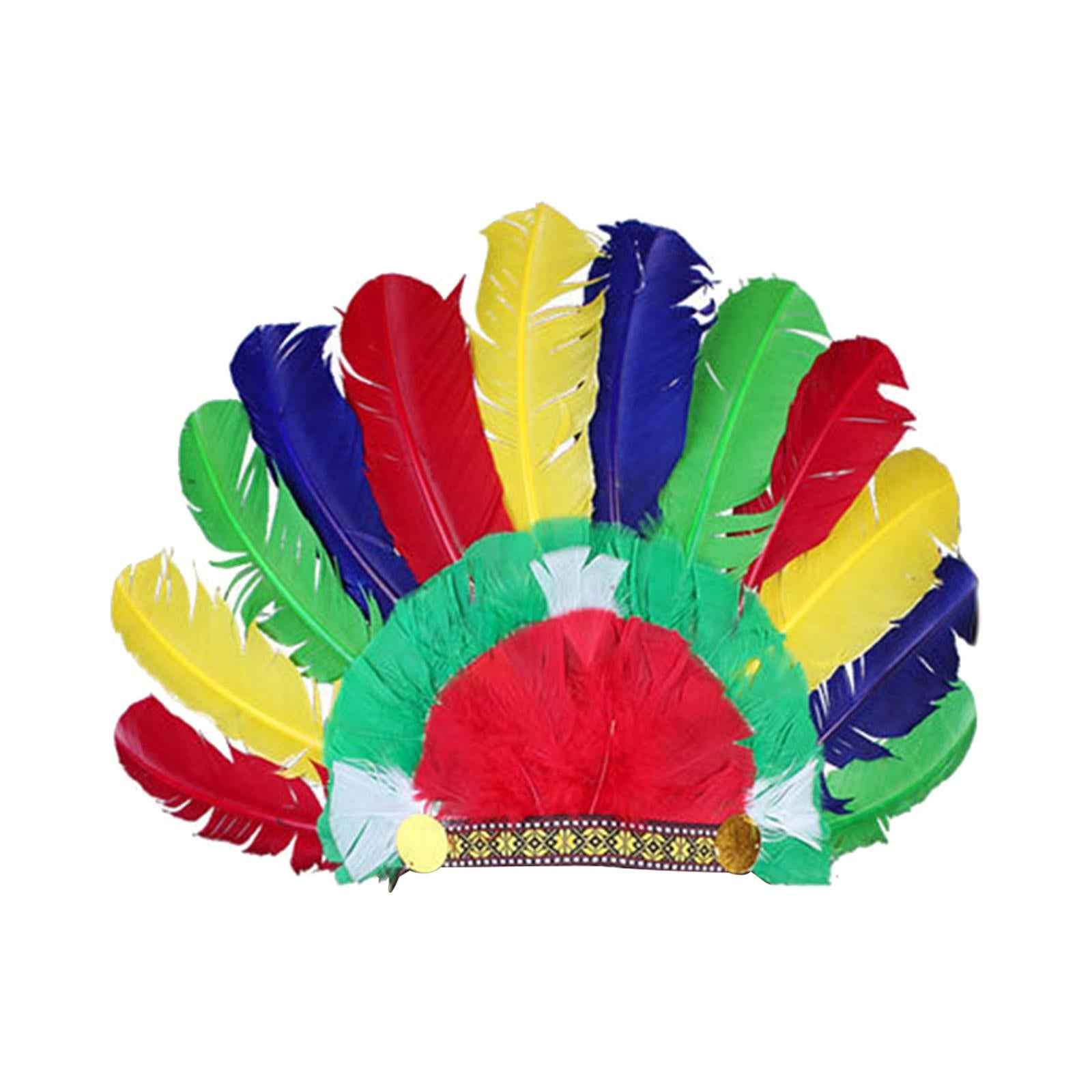 Feather Headdress Indian Hat Headwear for Performance Party Carnival Costume Style E