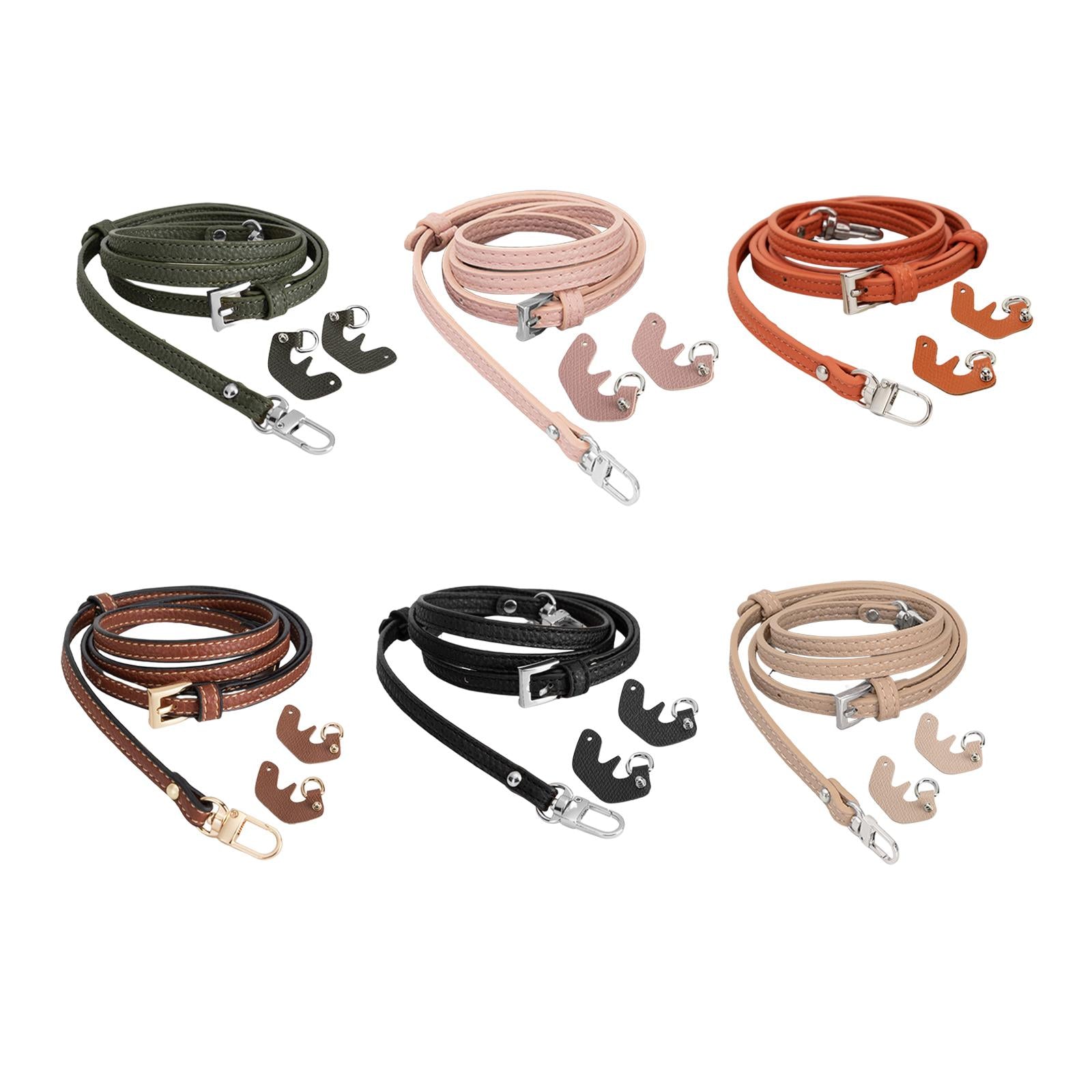 2xPurse Strap for Handbag Durable PU Leather Bag Strap Stylish Crossbody Strap Brown