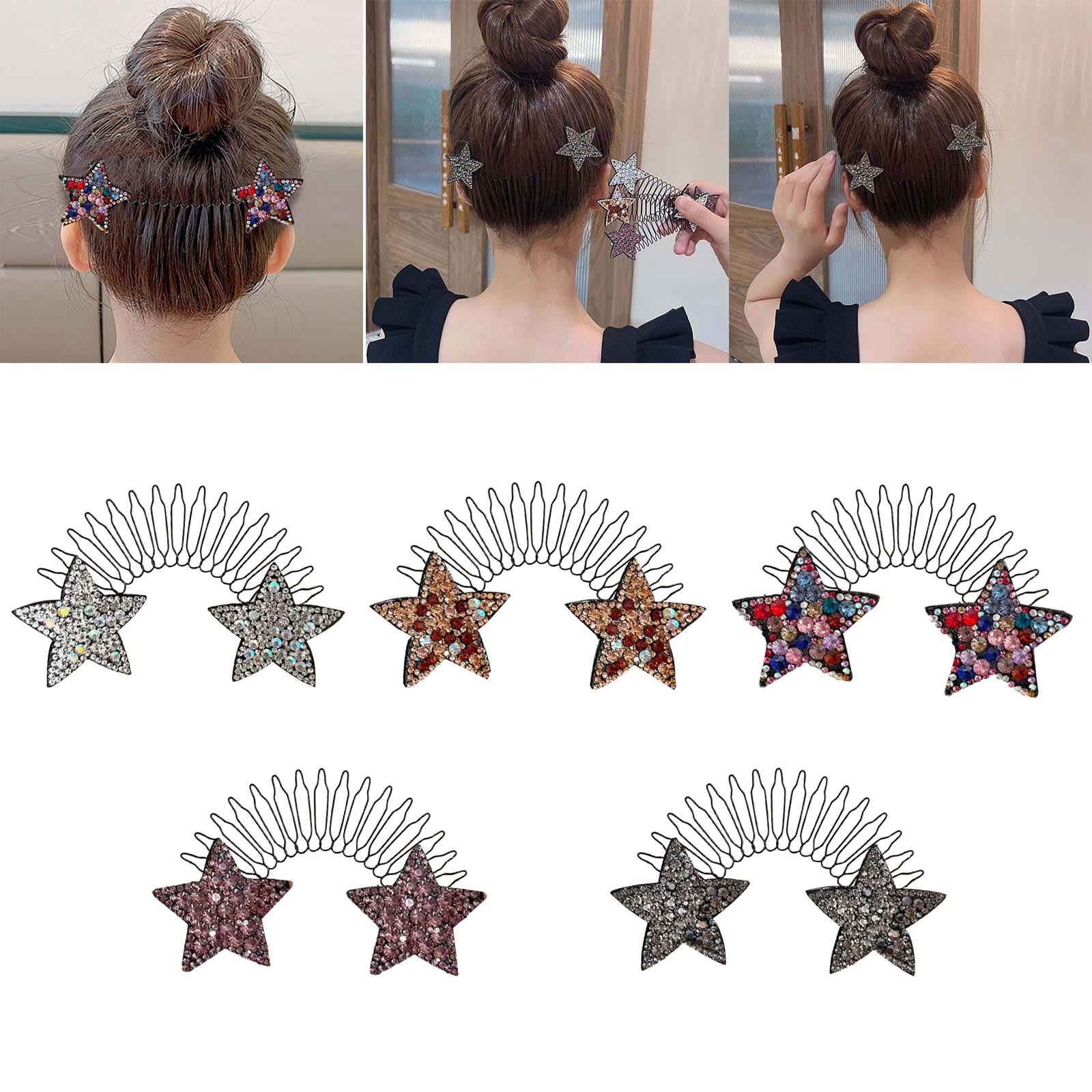 2xHair Clip Comb Hairpins for Girl Durable Hair Styling Tool for Long Hair Silver
