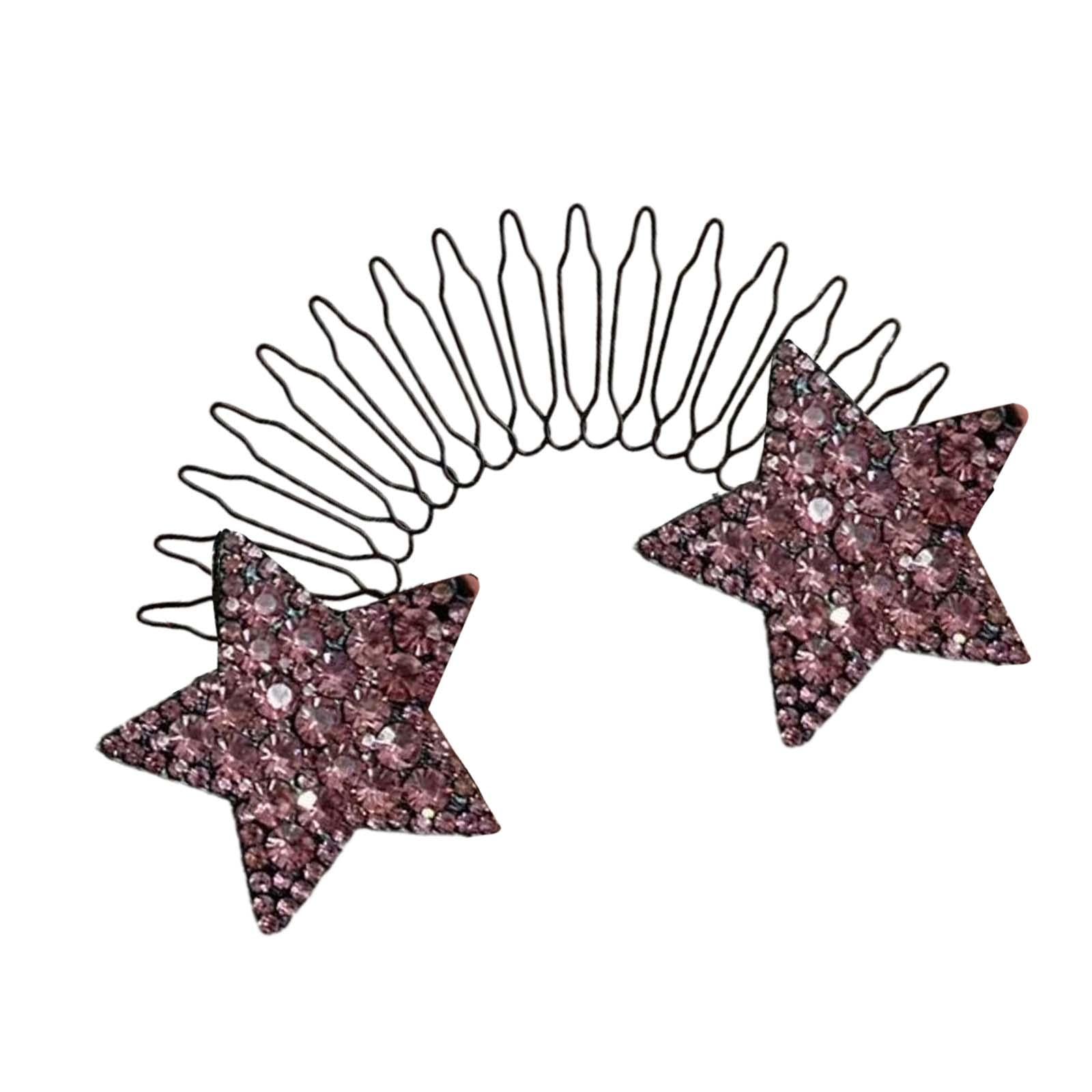 4xHair Clip Comb Hairpins for Girl Durable Hair Styling Tool for Long Hair Pink