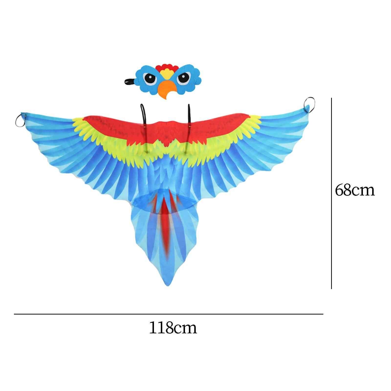 Kids Bird Costume Set Wings Cape for Performance Fancy Dress Masquerade Blue