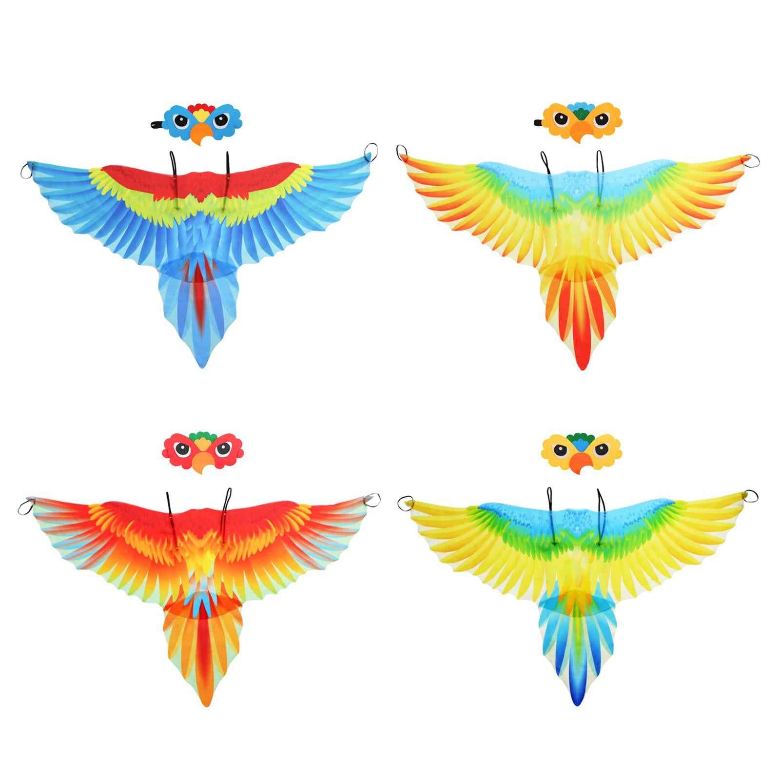 Kids Bird Costume Set Wings Cape for Performance Fancy Dress Masquerade Blue