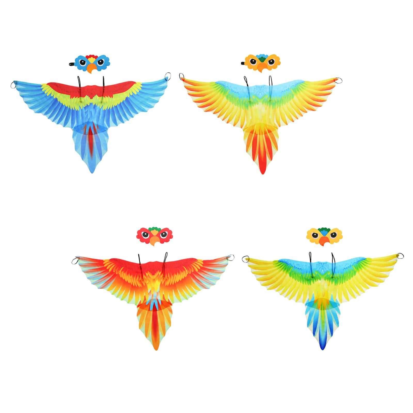 Kids Bird Costume Set Wings Cape for Performance Fancy Dress Masquerade Blue