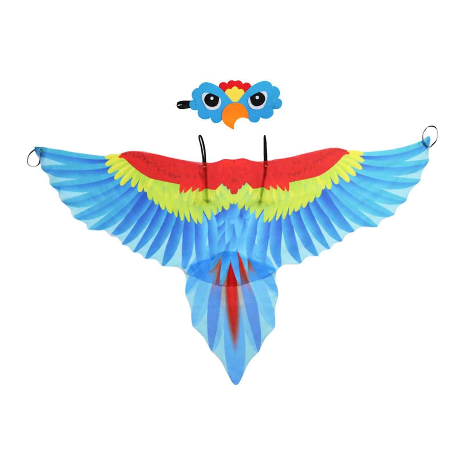 Kids Bird Costume Set Wings Cape for Performance Fancy Dress Masquerade Blue