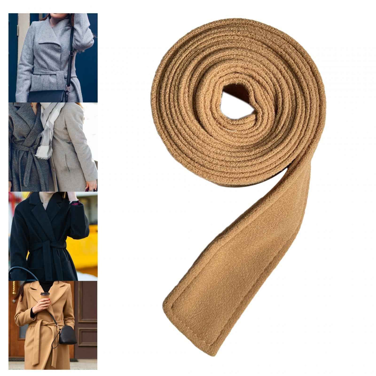 Women Woolen Overcoat Waist Belt Wide Waist Belt for Travel Commuting Street Khaki