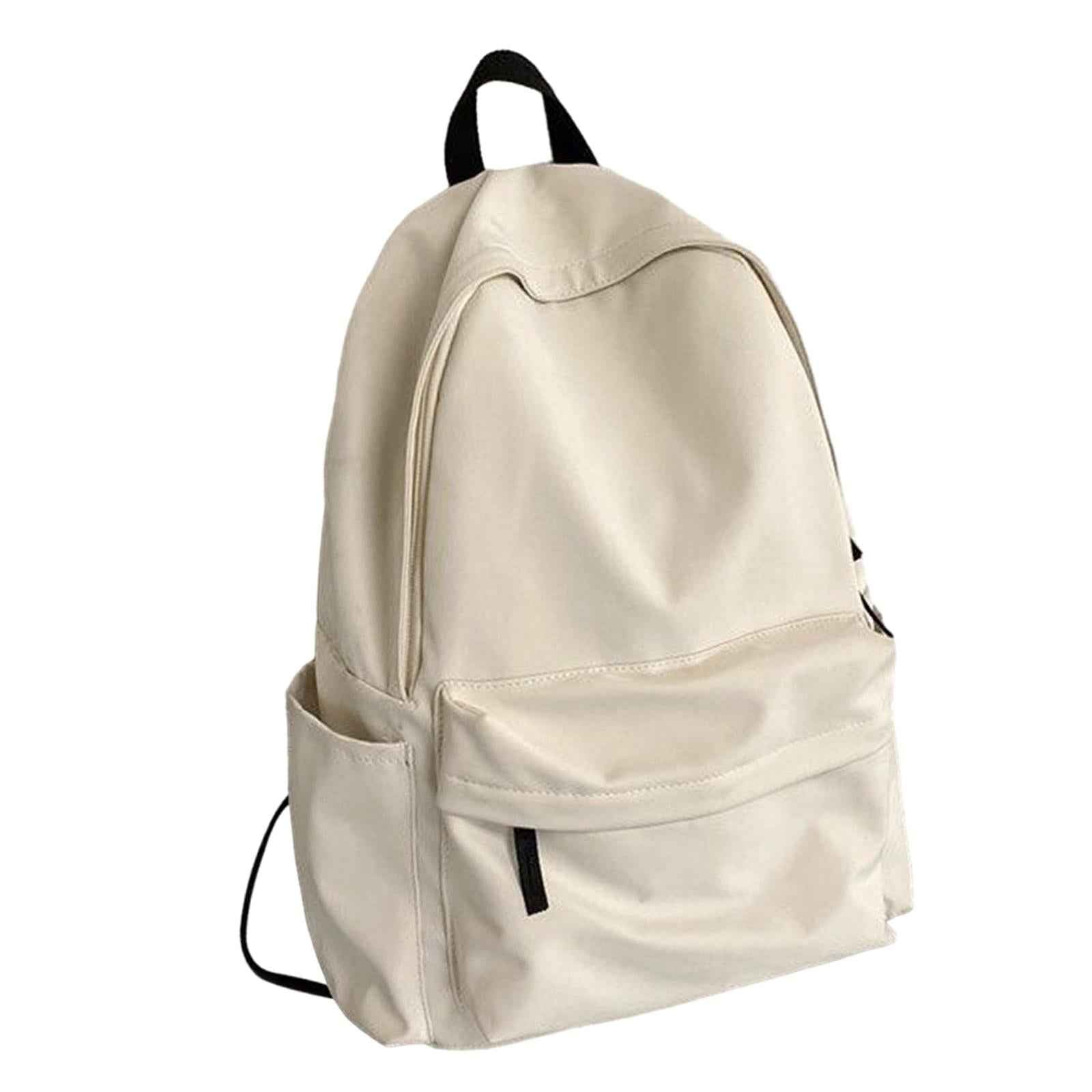 Womens Backpack Knapsack Schoolbag Large Capacity Stylish Durable Travel Bag White