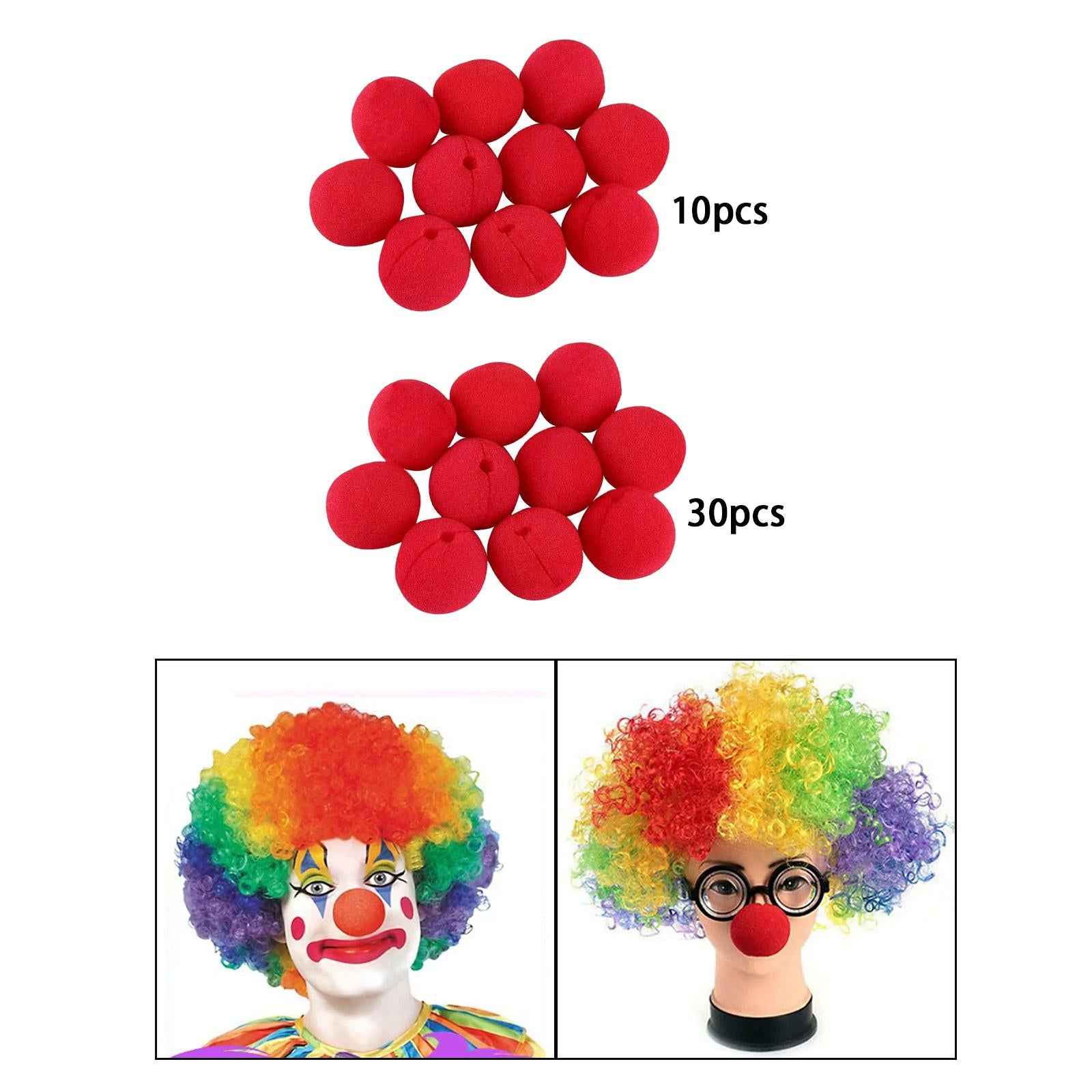 Red Clown Noses Versatile Photo Props for Christmas Fancy Dress Party 10pcs