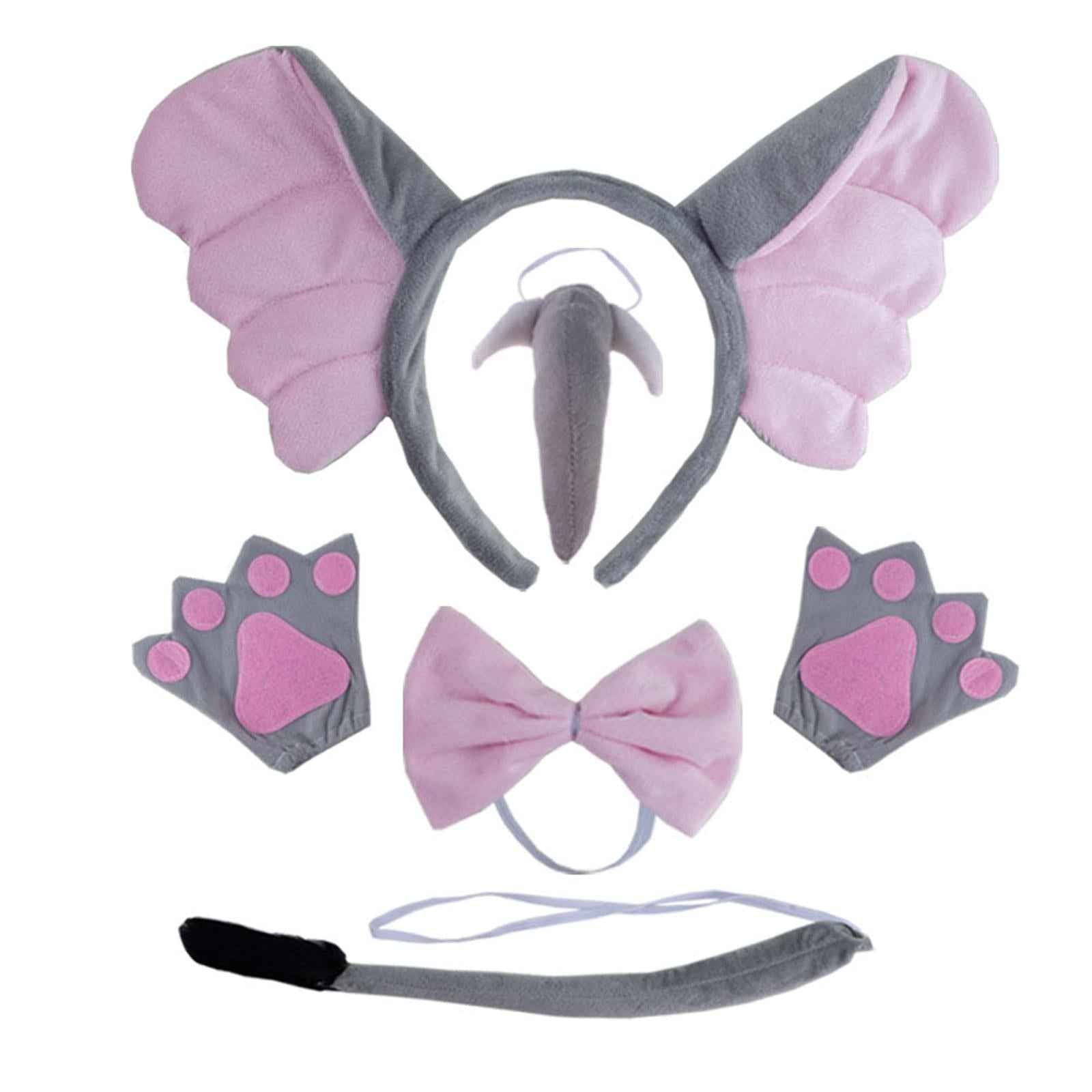 Elephant Costume Set Easter Ears and Tail for Carnivals Holidays Stage Shows