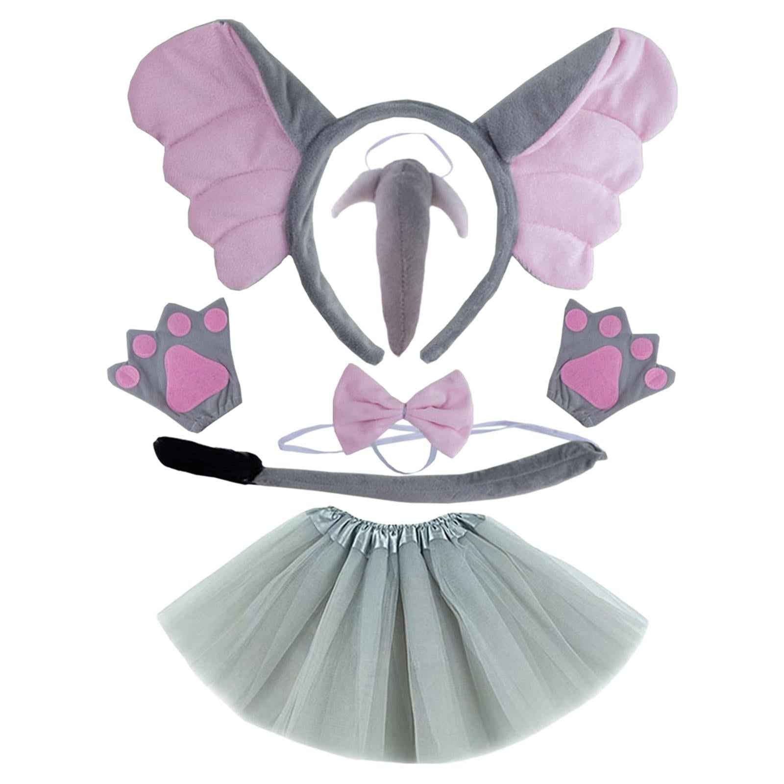 Elephant Costume Set Easter Ears and Tail for Carnivals Holidays Stage Shows