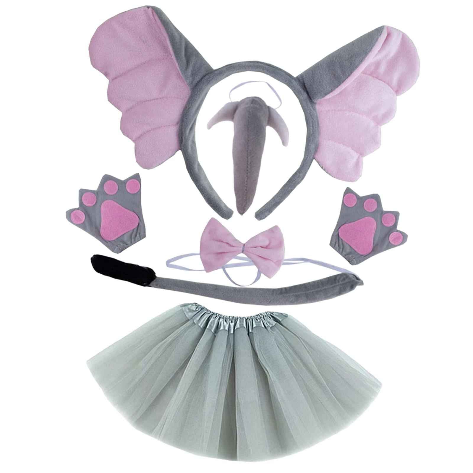 Elephant Costume Set Easter Ears and Tail for Carnivals Holidays Stage Shows