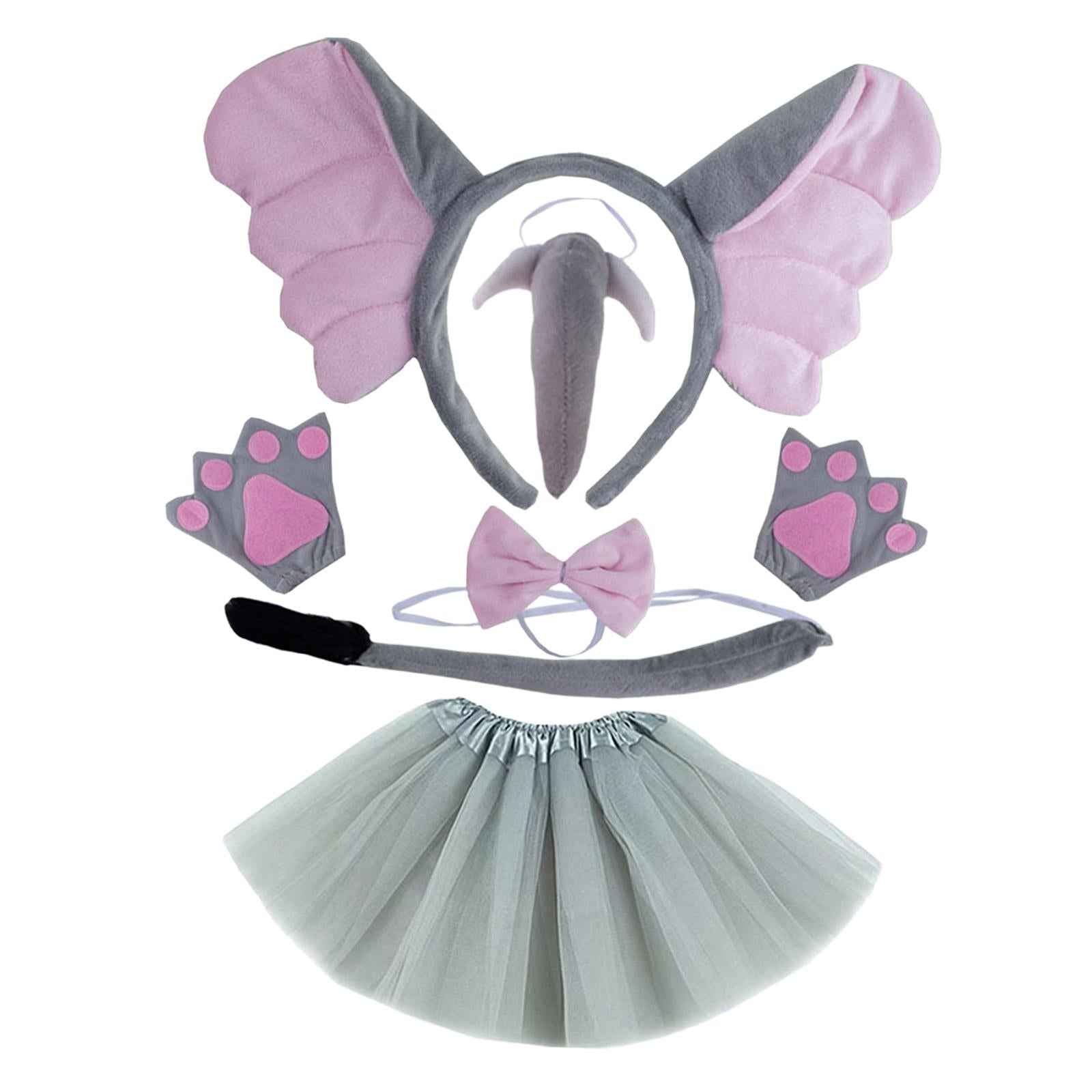 Elephant Costume Set Easter Ears and Tail for Carnivals Holidays Stage Shows