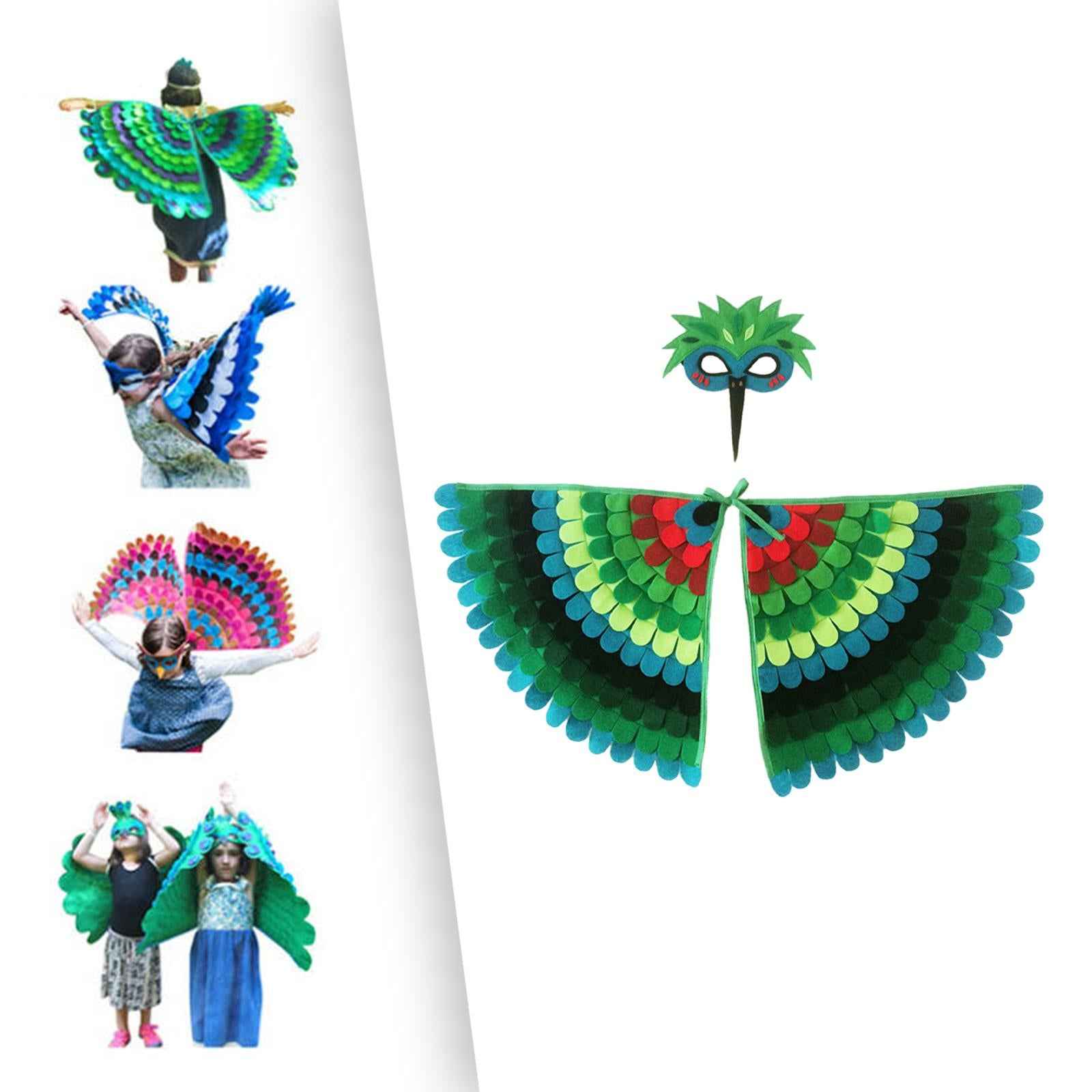 Kids Animal Birds Wings Cloak Set Fun for Pretend Play Party Gift Masquerade Style C