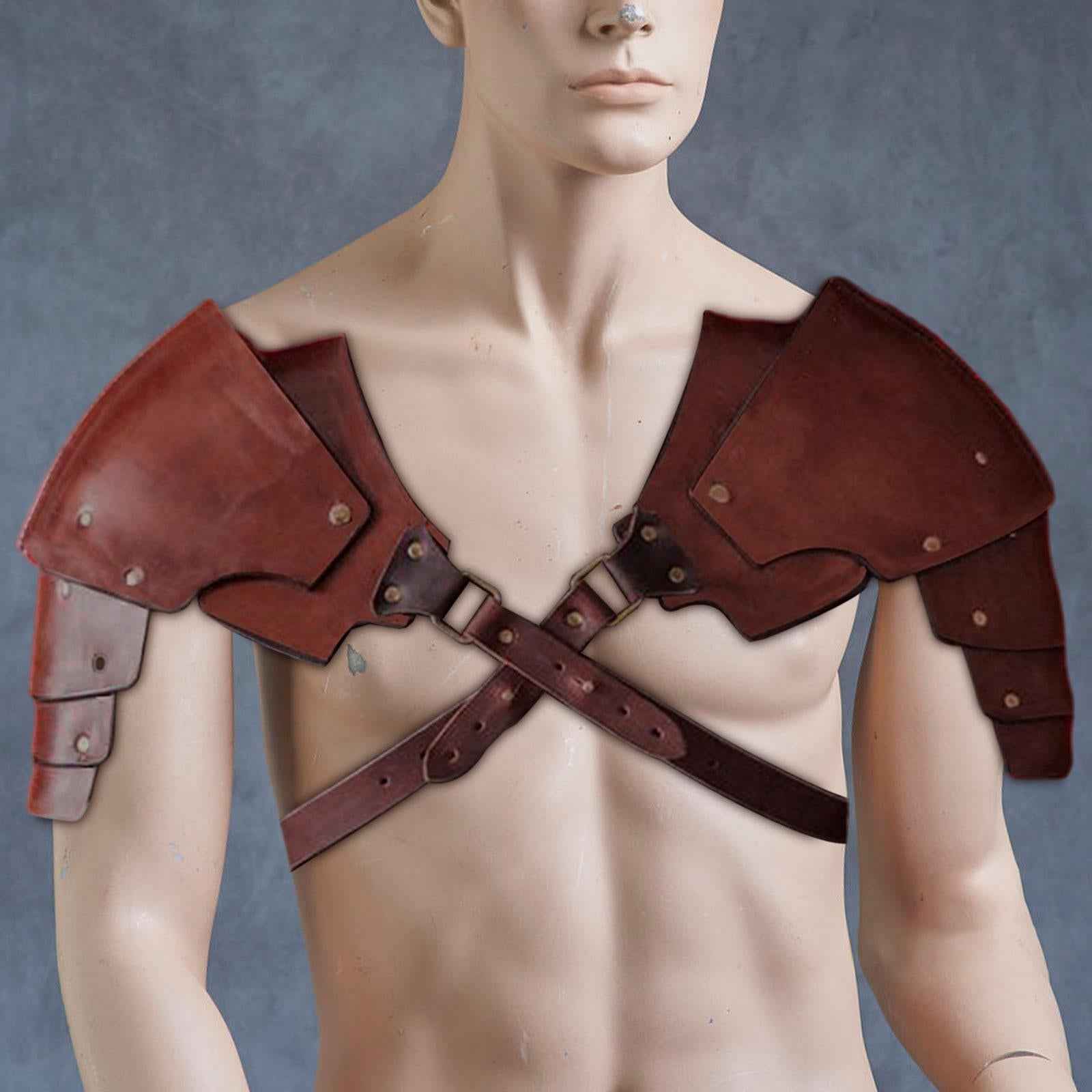 Medieval Shoulder Pauldron Body Chest Harness Belt for Rave Carnival Cosplay