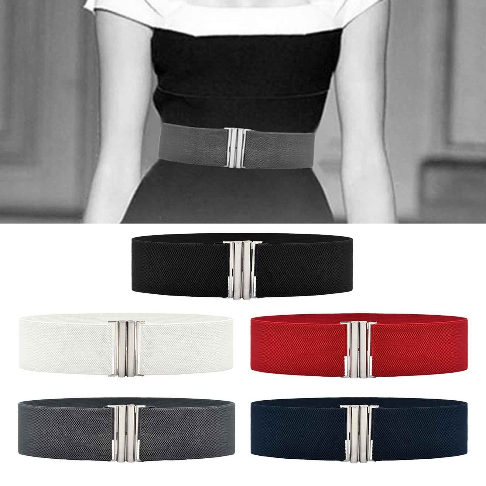 Women Elastic Belt Stylish Female Waist Belt for Sweater Maxi Shirts Clothes Black