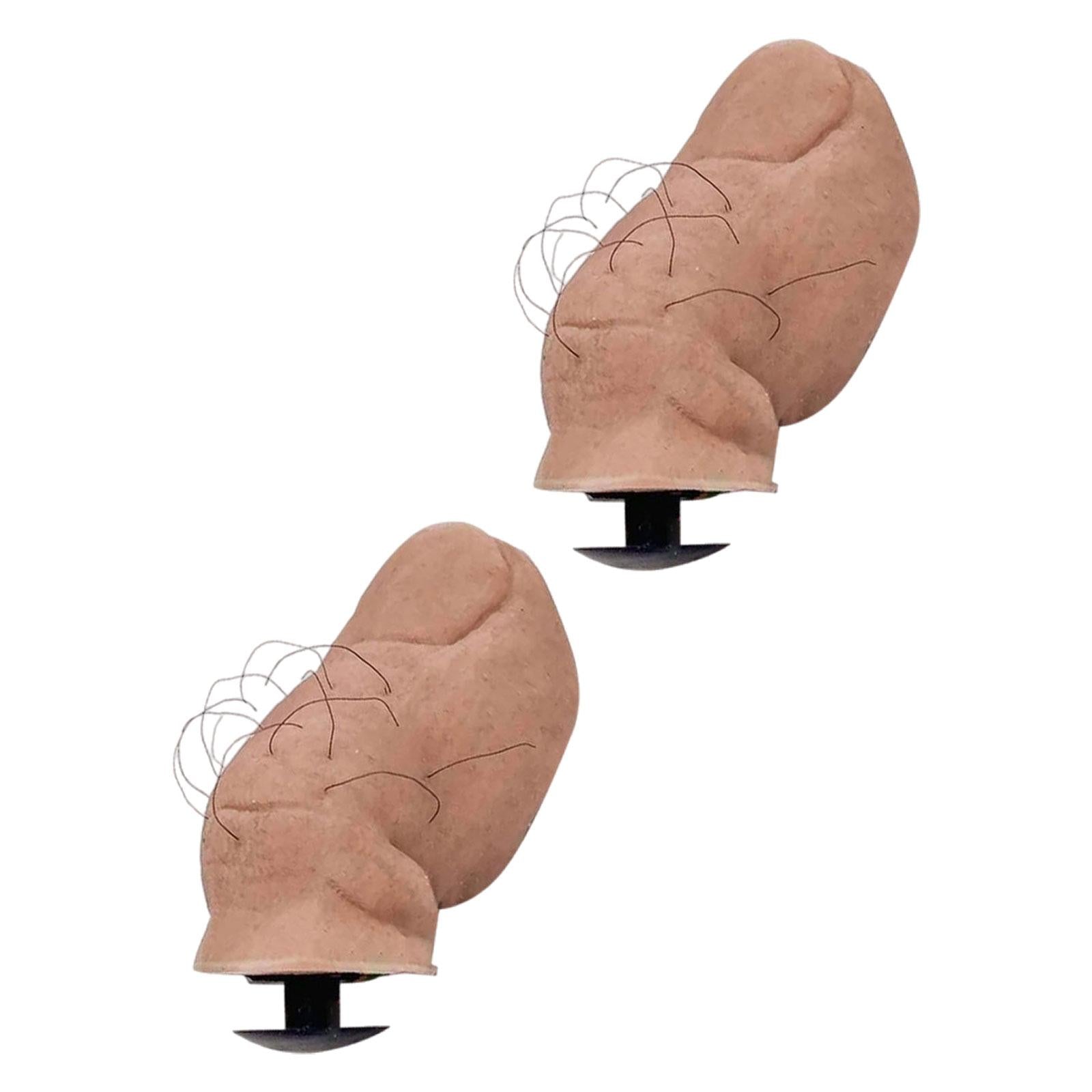 3x2Pcs 3D Funny Toe Clogs Charms Creepy Shoes Decorations for Props DIY Cosplay Hairy