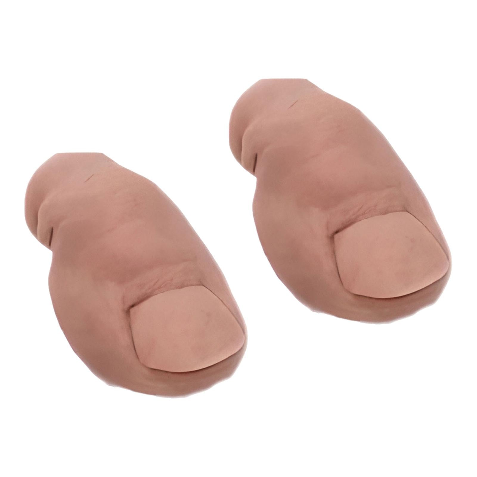 3x2Pcs 3D Funny Toe Clogs Charms Creepy Shoes Decorations for Props DIY Cosplay Hairless