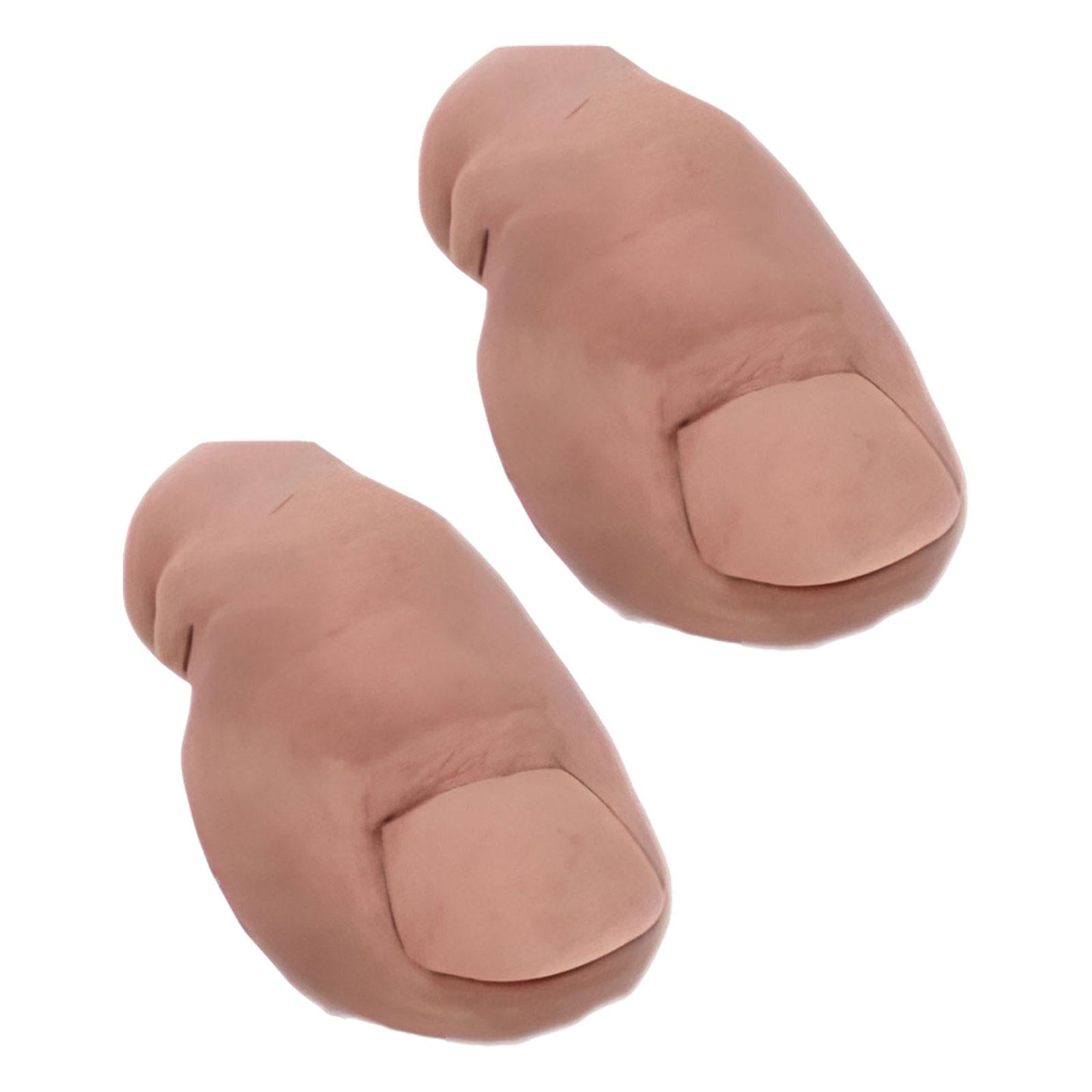 3x2Pcs 3D Funny Toe Clogs Charms Creepy Shoes Decorations for Props DIY Cosplay Hairless
