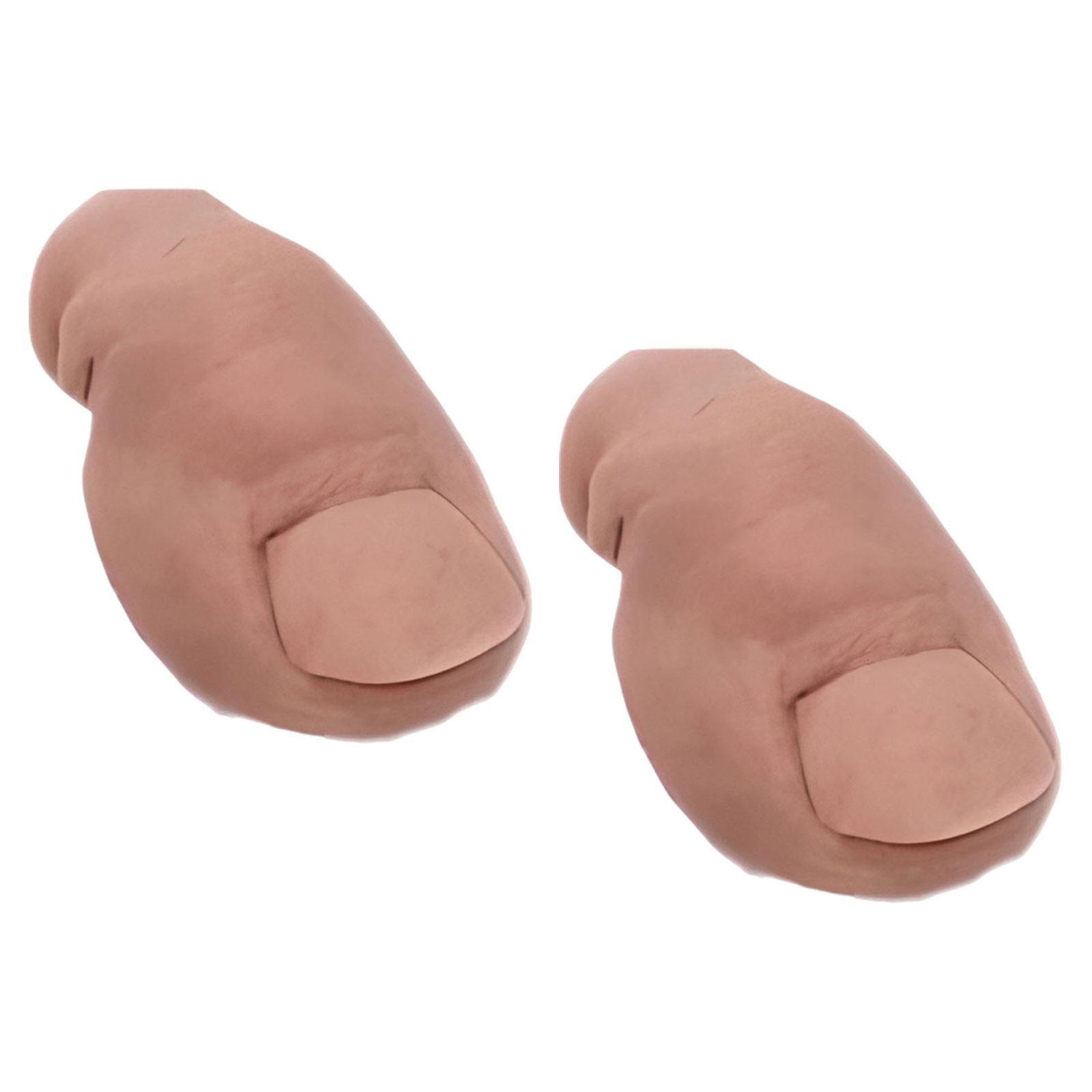 3x2Pcs 3D Funny Toe Clogs Charms Creepy Shoes Decorations for Props DIY Cosplay Hairless