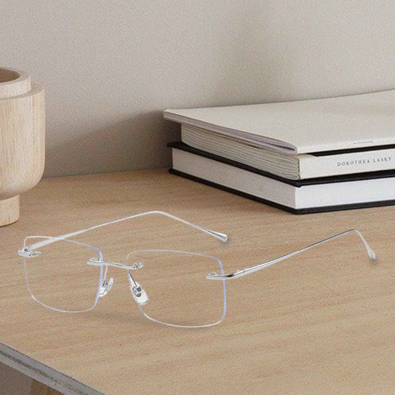 Frameless Glasses Ultralight Rimless Stylish Men Women Versatile Eye Glasses Argent
