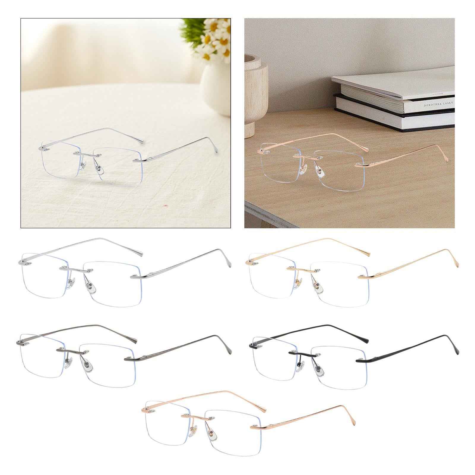 Frameless Glasses Ultralight Rimless Stylish Men Women Versatile Eye Glasses Argent