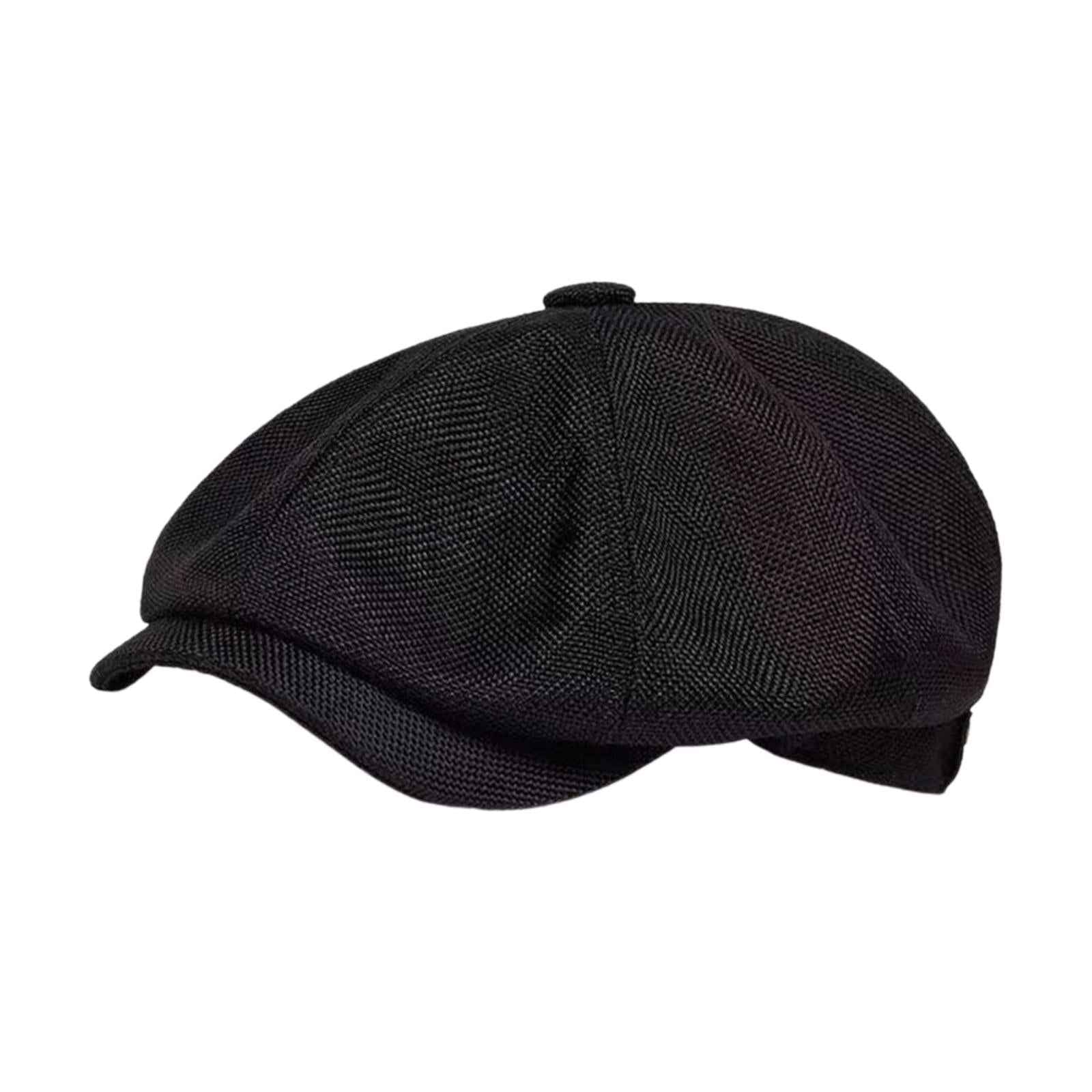 Beret Hat Summer Cabbie Driving Hat Flat Hat for Driving Camping Accessories Black