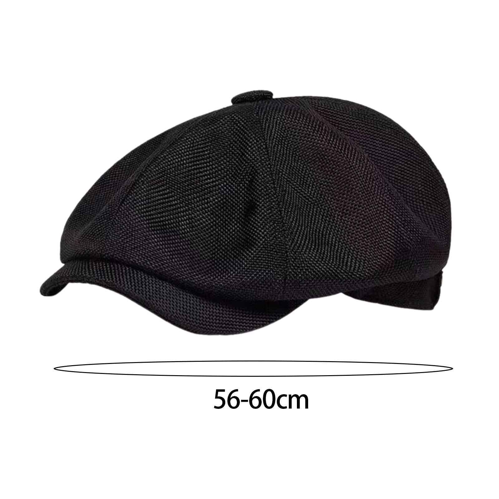 Beret Hat Summer Cabbie Driving Hat Flat Hat for Driving Camping Accessories Black