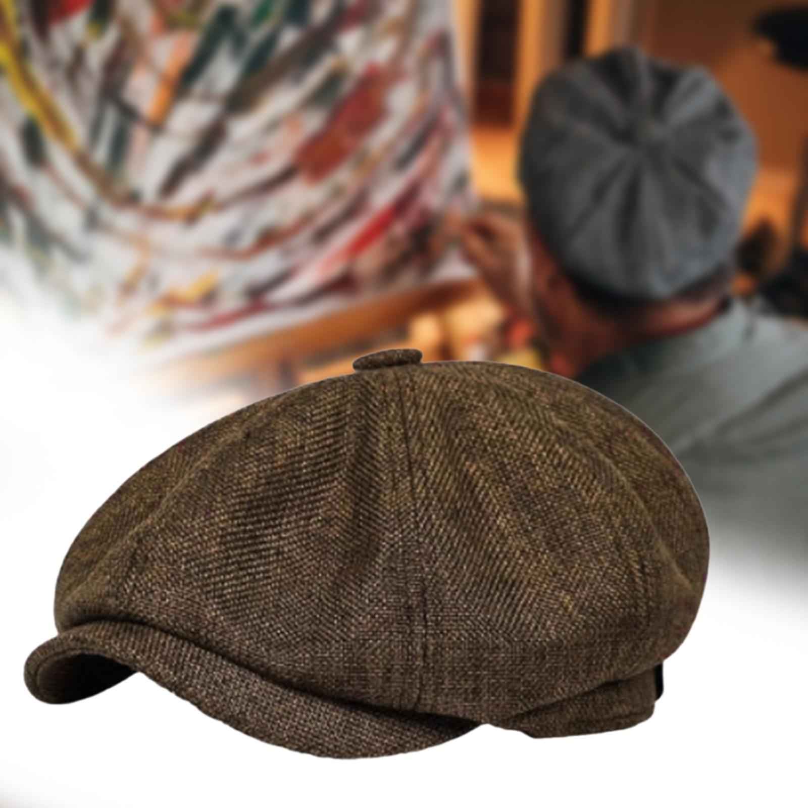 Beret Hat Summer Cabbie Driving Hat Flat Hat for Driving Camping Accessories Coffee Color