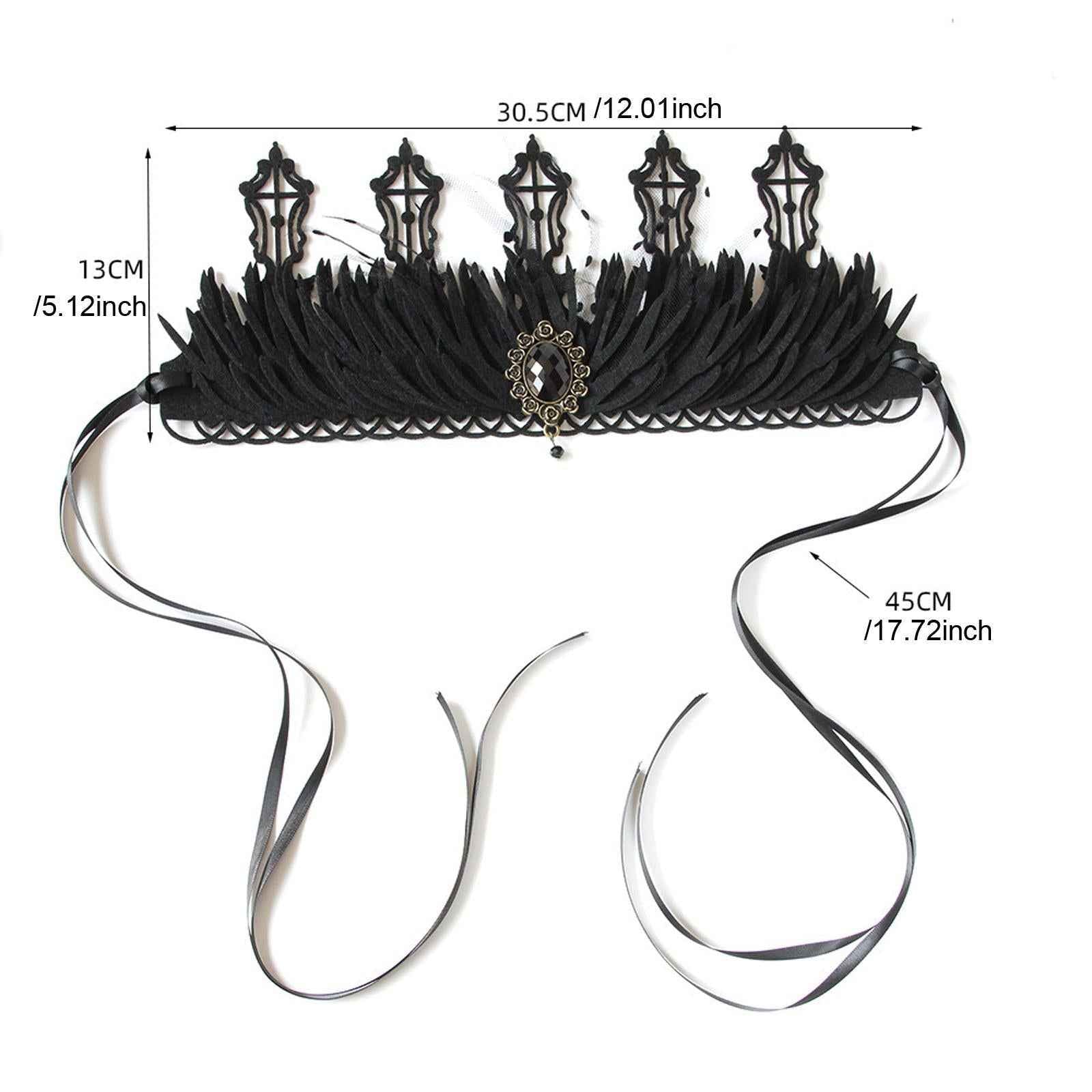 Black Crown Hair Band Hair Accessories Felt Makeup Ball Baroque Gothic Crown