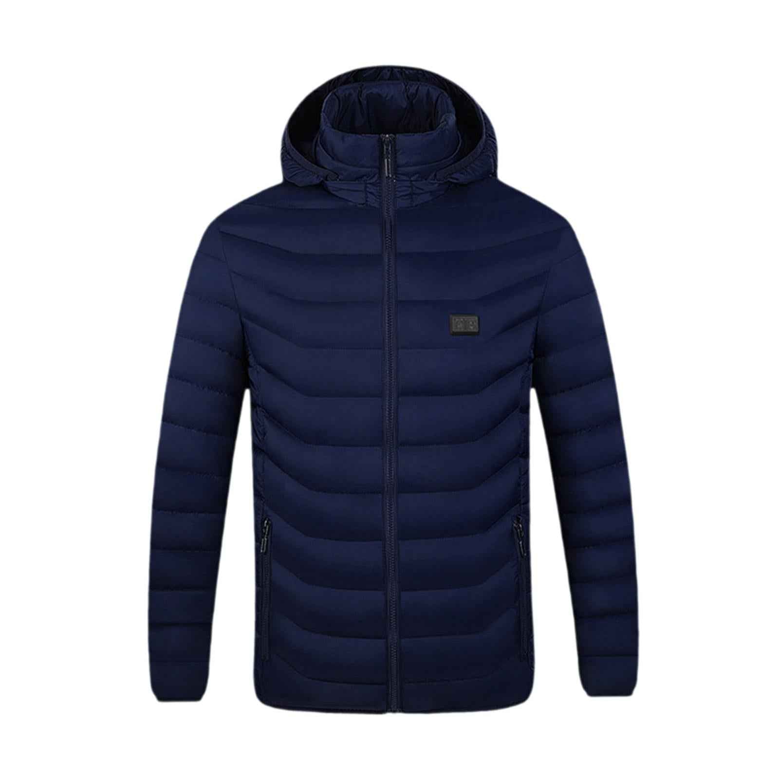Men Heated Jacket Clothes Soft Heated Coat for Fishing Outdoor Sports Hiking Blue XL