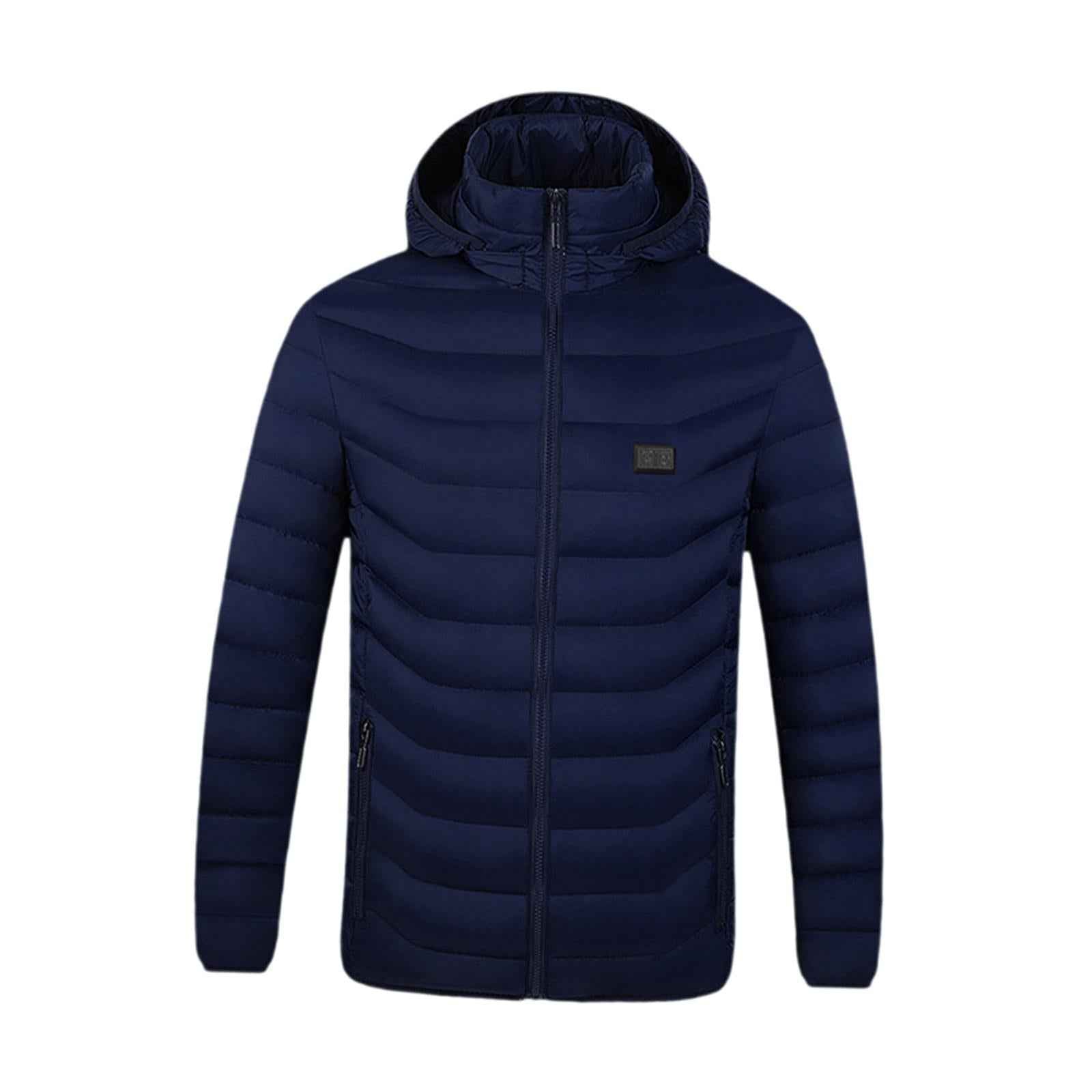 Men Heated Jacket Clothes Soft Heated Coat for Fishing Outdoor Sports Hiking Blue XL