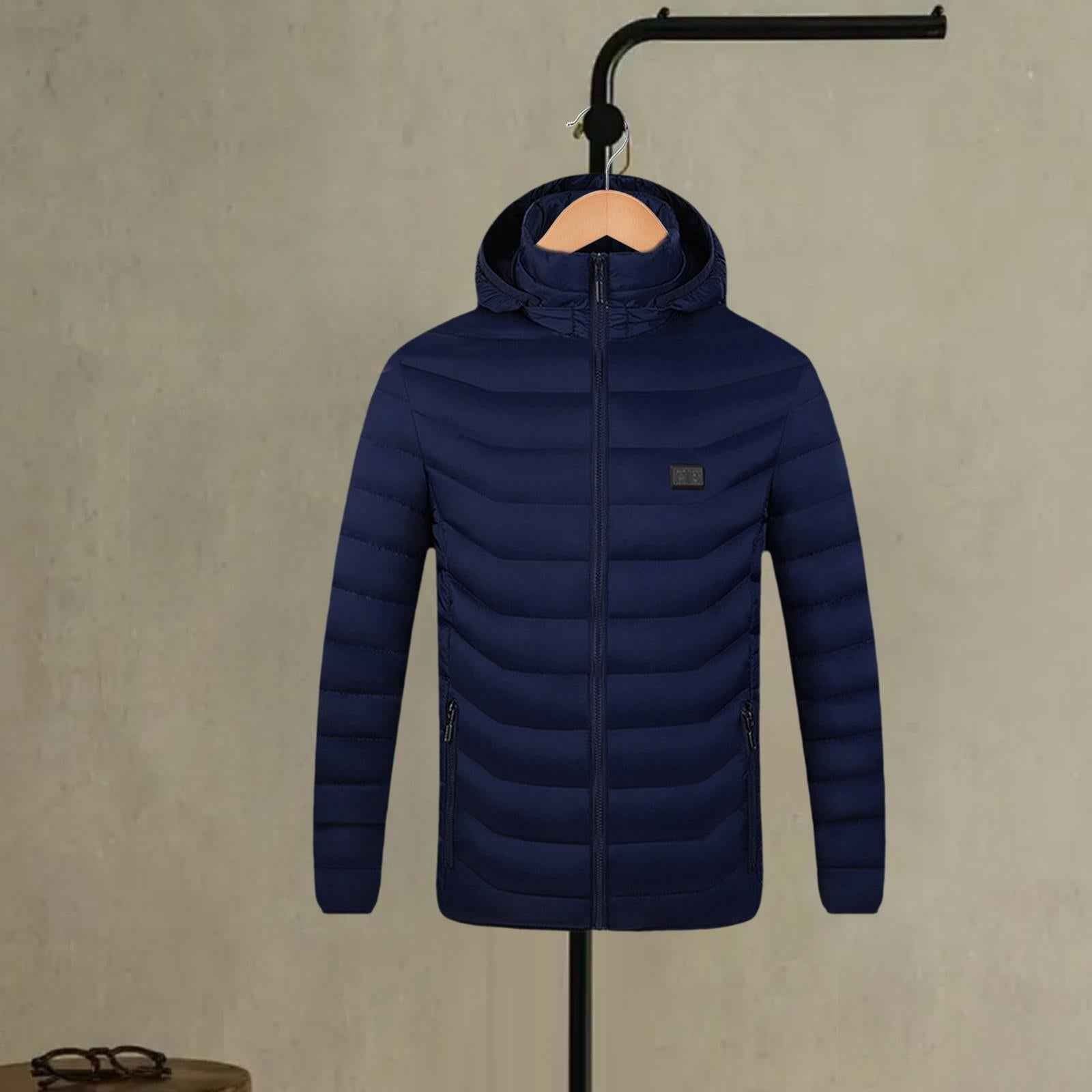 Men Heated Jacket Clothes Soft Heated Coat for Fishing Outdoor Sports Hiking Blue XL