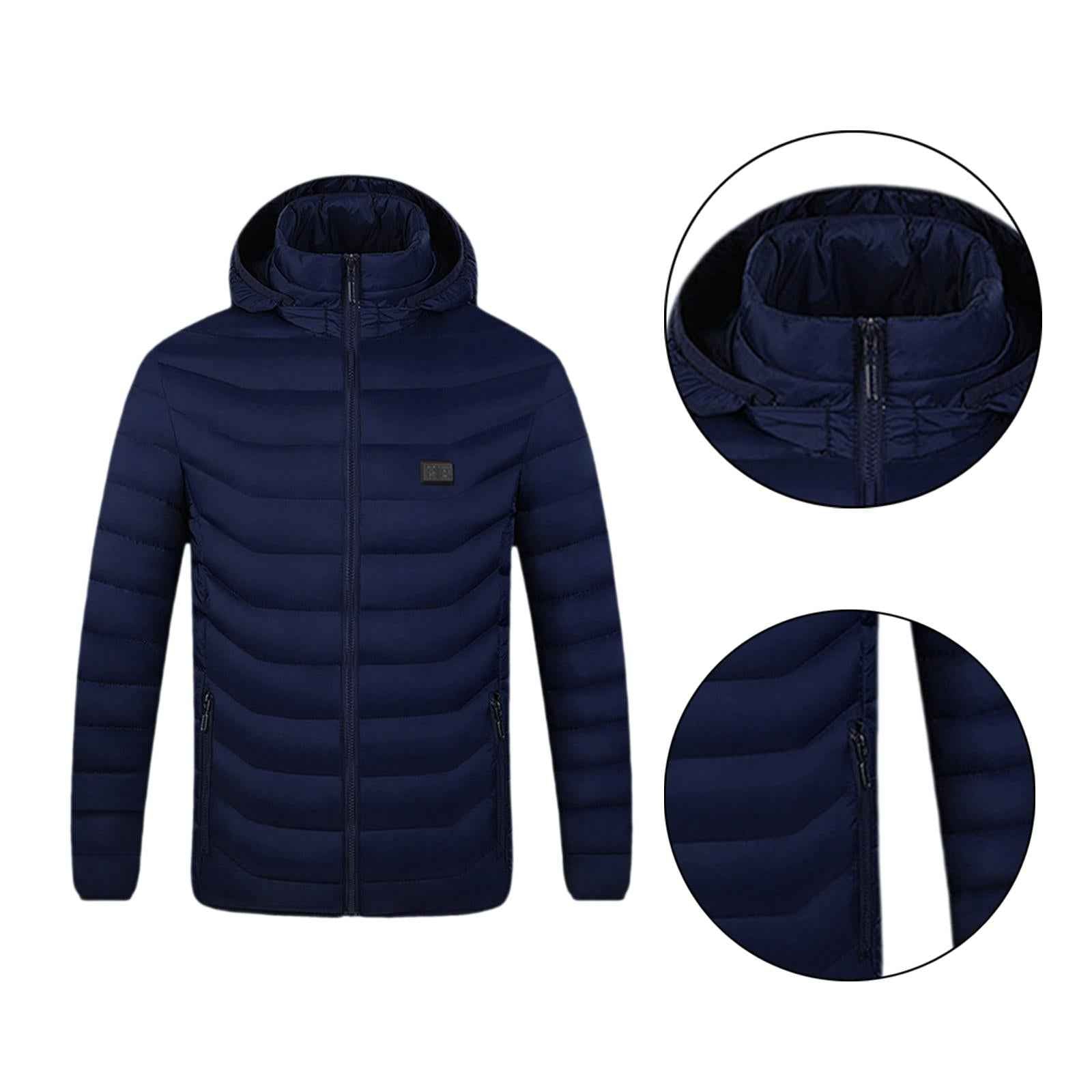 Men Heated Jacket Clothes Soft Heated Coat for Fishing Outdoor Sports Hiking Blue XL