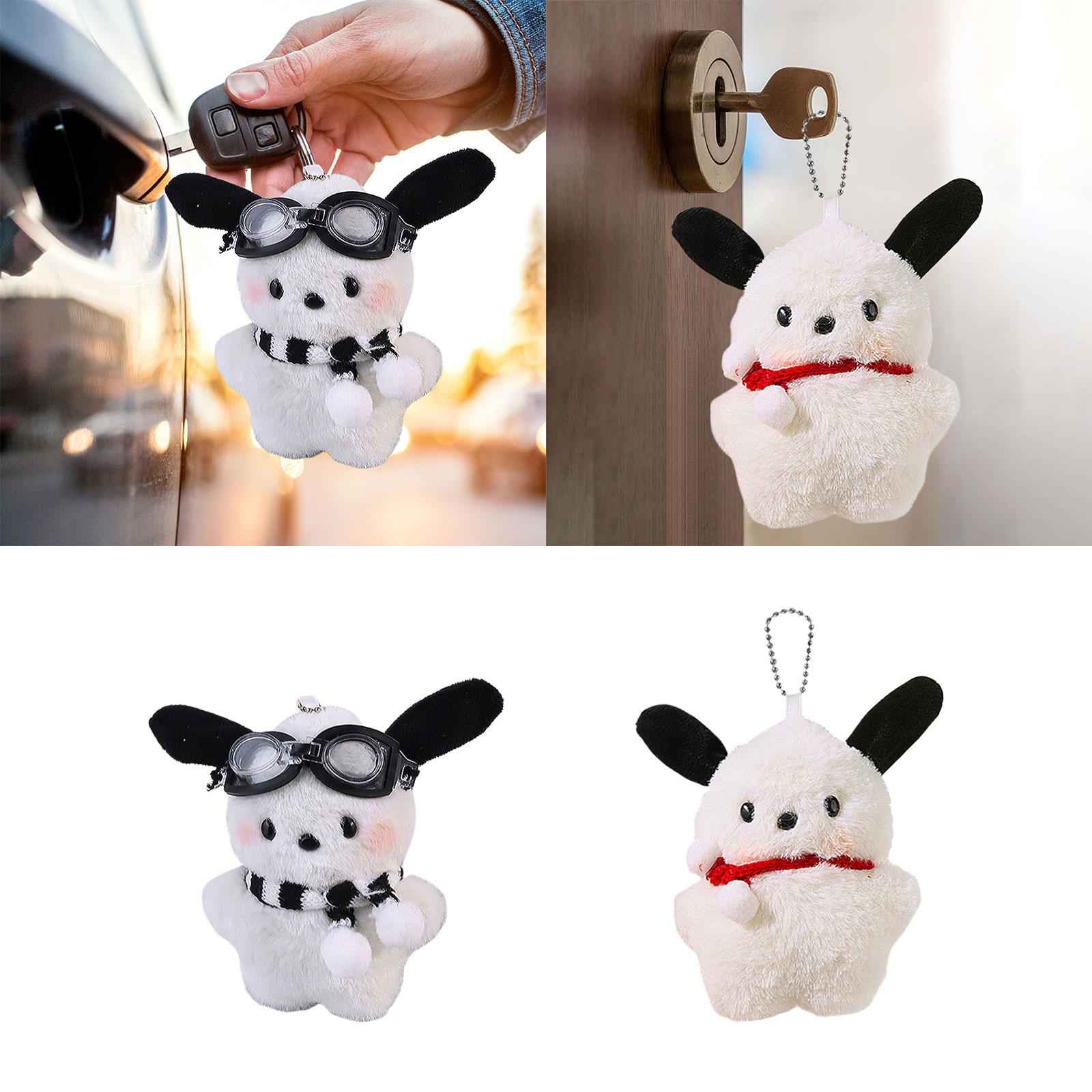 Cute Dog Plush Keychain Pendant Men Women Hanging for Backpack Party Handbag 12 cmx10 cm