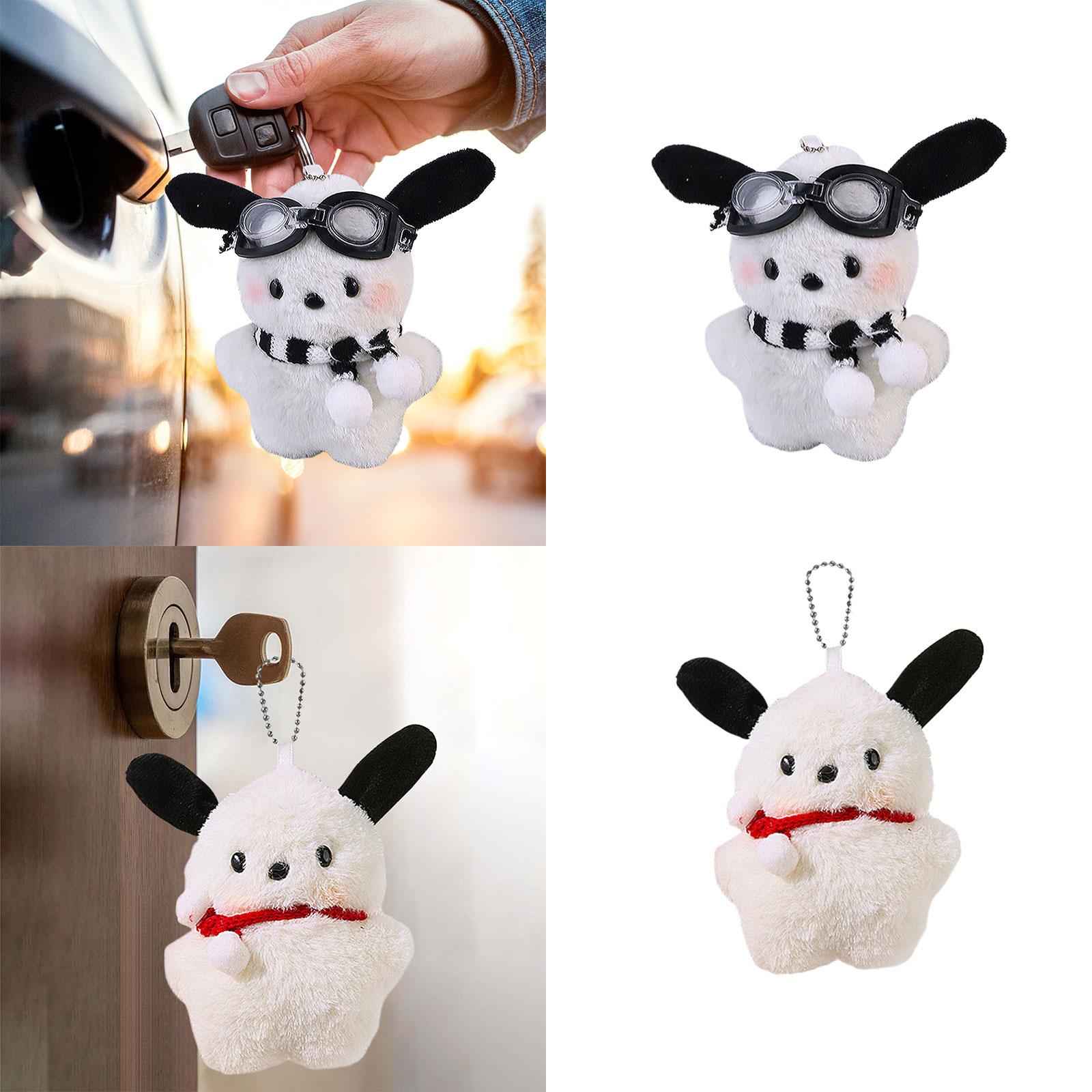 Cute Dog Plush Keychain Pendant Men Women Hanging for Backpack Party Handbag 12 cmx10 cm