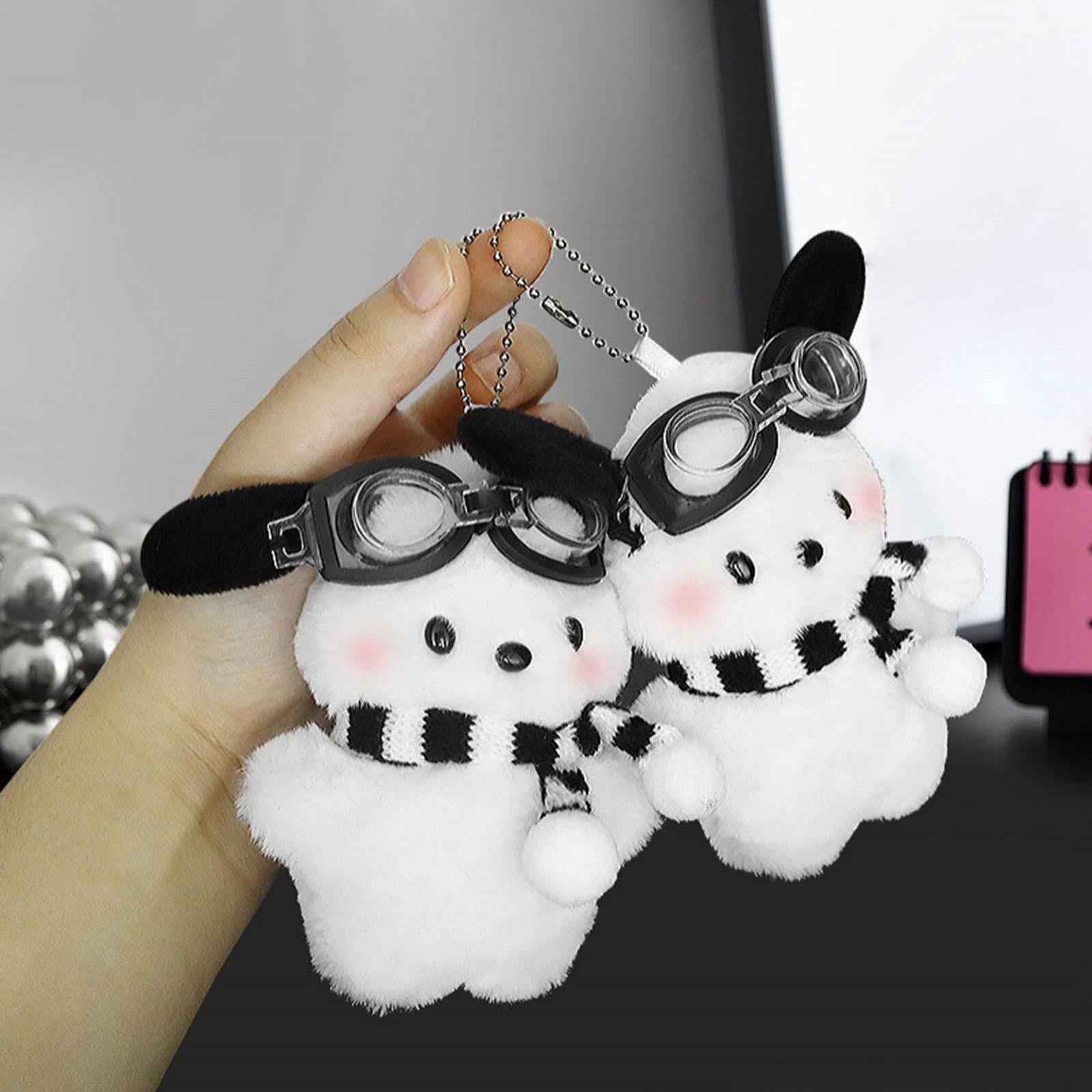 Cute Dog Plush Keychain Pendant Men Women Hanging for Backpack Party Handbag 12 cmx10 cm