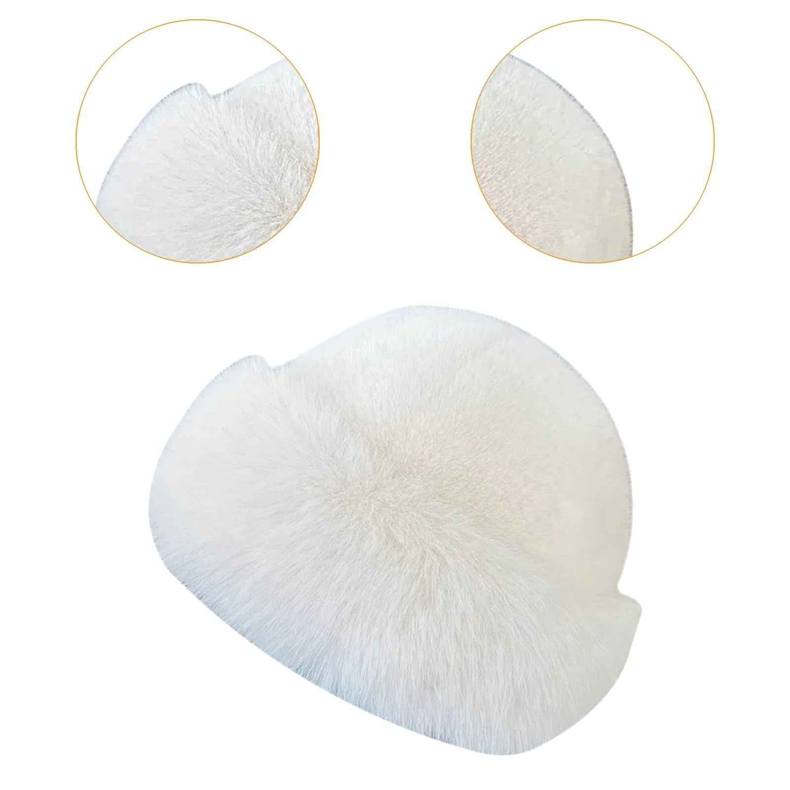 Winter Faux Fur Hat for Women Warm Cossack Russian Hat for Ski Walking White