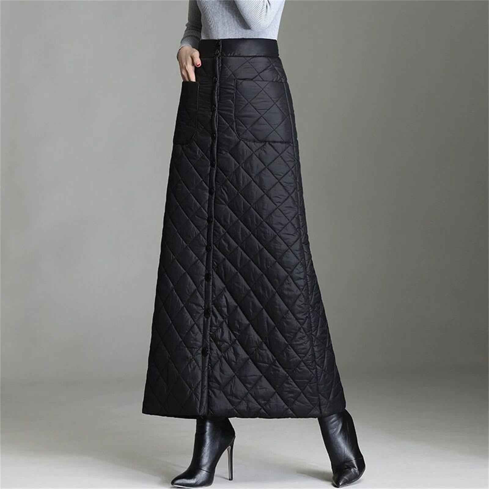 Women Down Skirt Soft Windproof High Waist for Dating Commuting Themed Party L