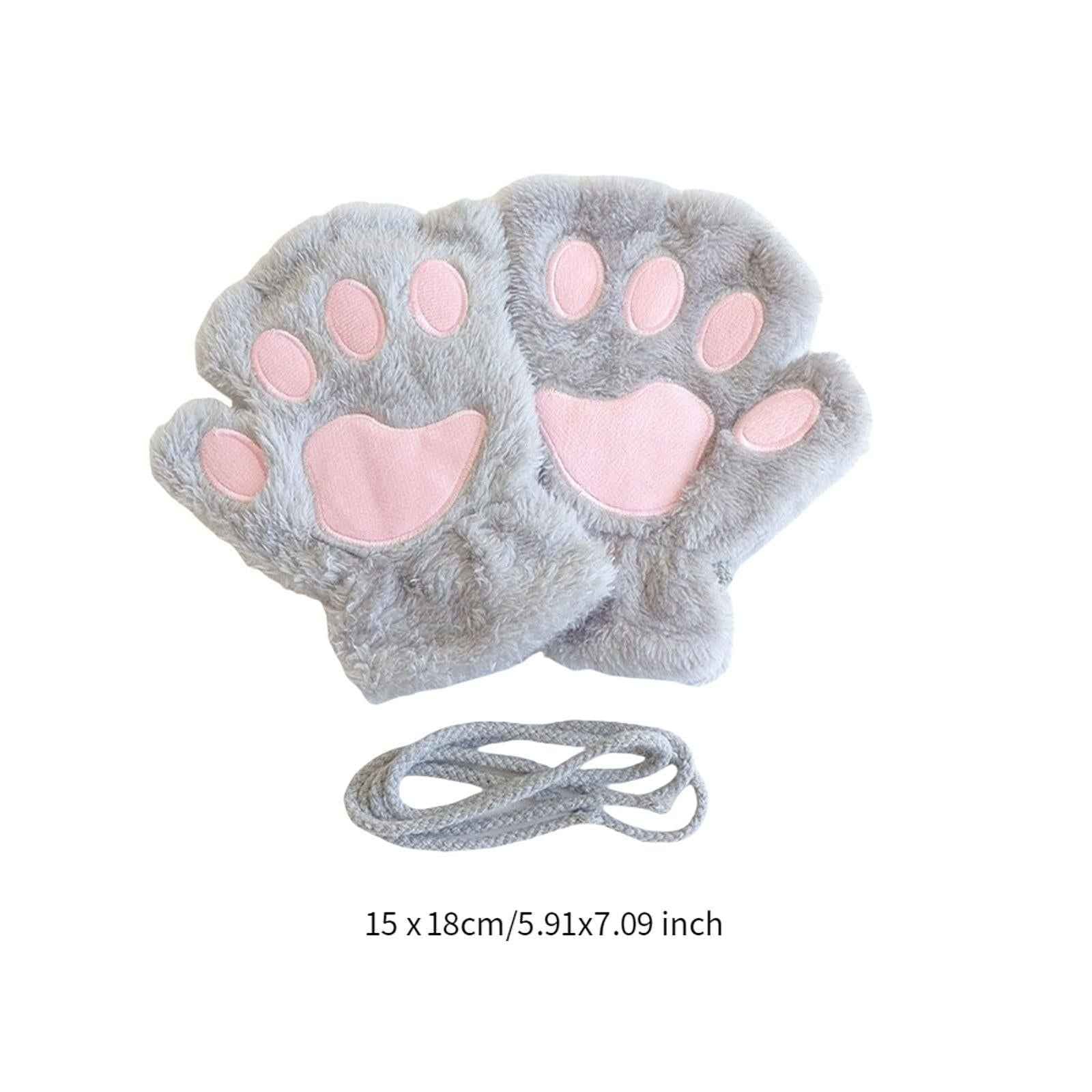 Fingerless Gloves Props Cat Claw Gloves for Party Carnival Stage Performance Gray
