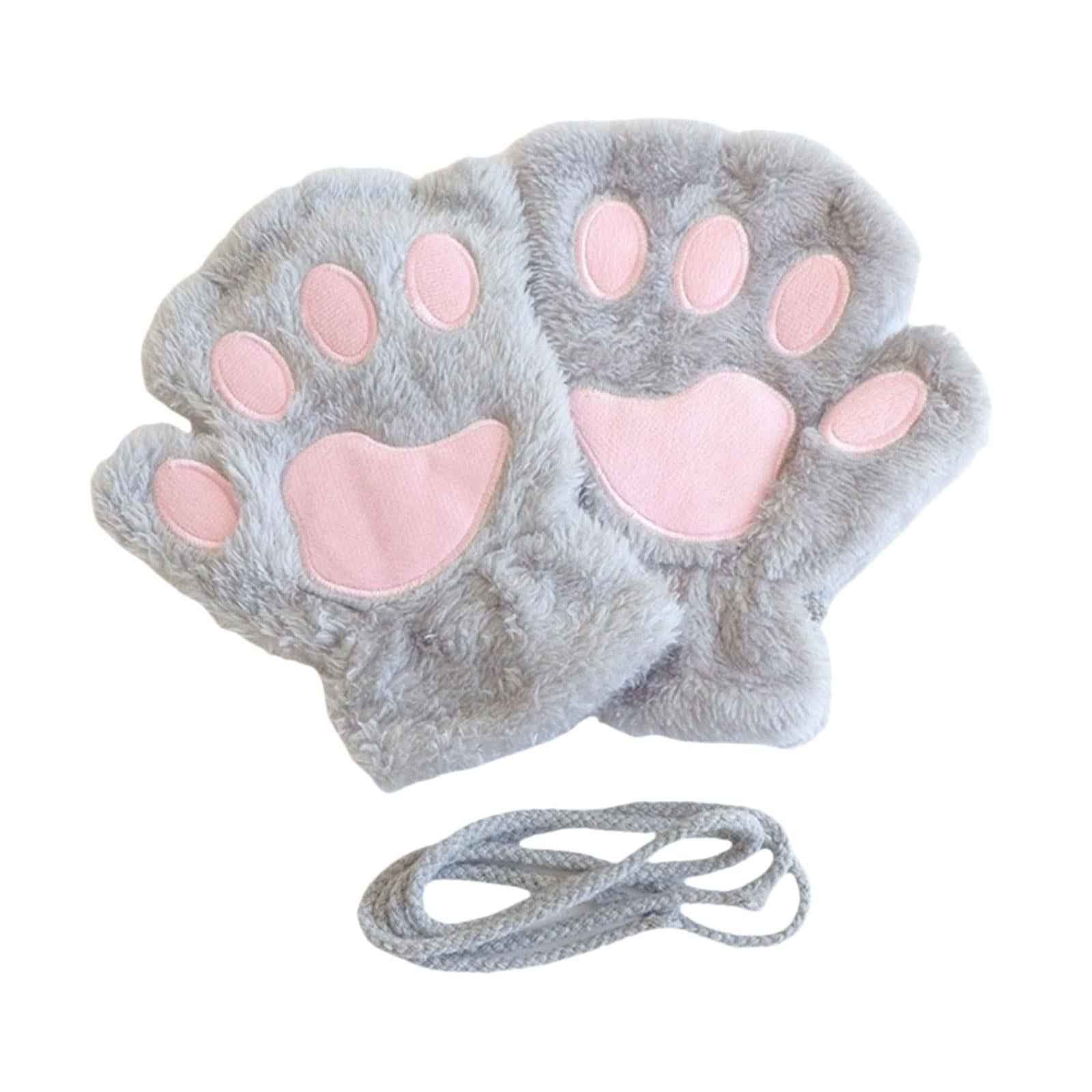 Fingerless Gloves Props Cat Claw Gloves for Party Carnival Stage Performance Gray