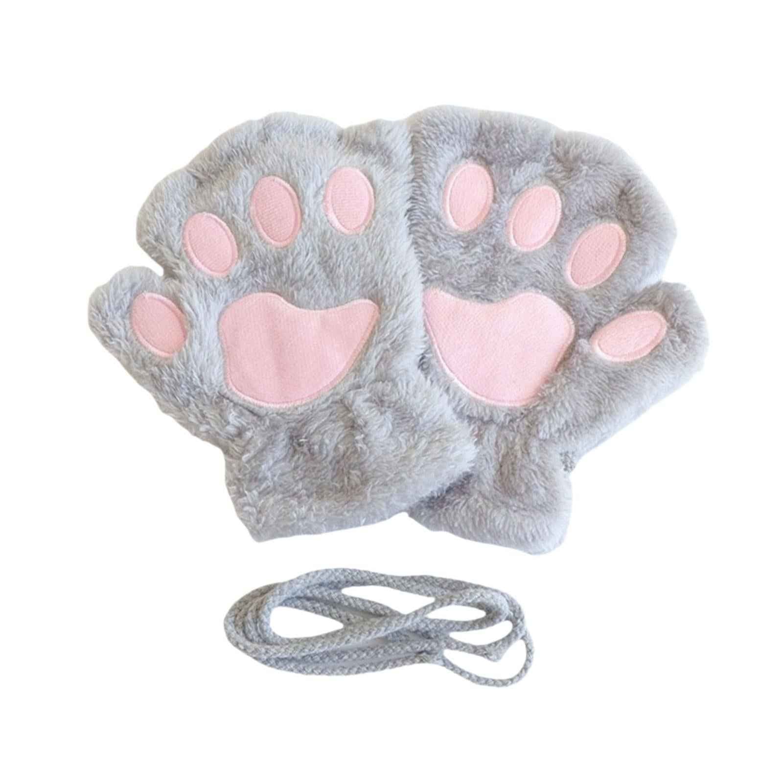 Fingerless Gloves Props Cat Claw Gloves for Party Carnival Stage Performance Gray