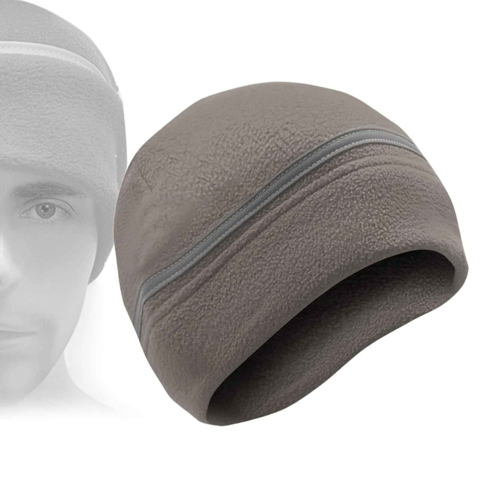 Winter Beanie Lightweight Thick Reflective Fleece Hat for Running Biking Ski Grey