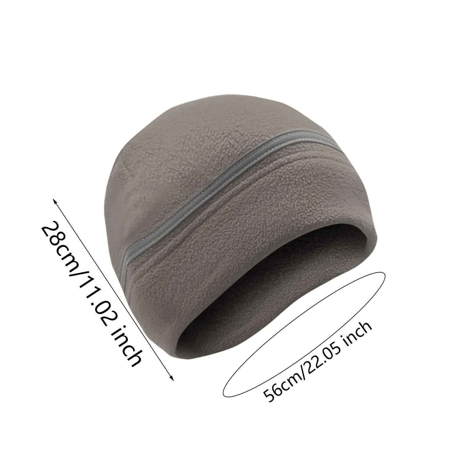 Winter Beanie Lightweight Thick Reflective Fleece Hat for Running Biking Ski Grey