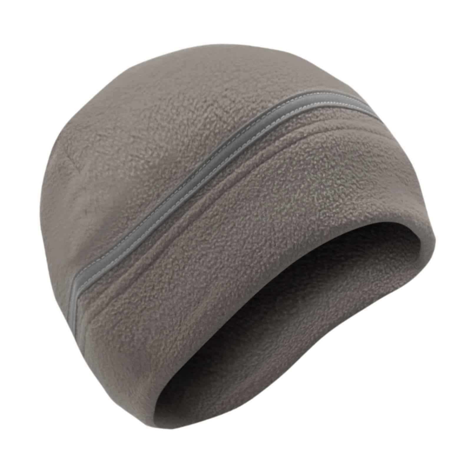 Winter Beanie Lightweight Thick Reflective Fleece Hat for Running Biking Ski Grey