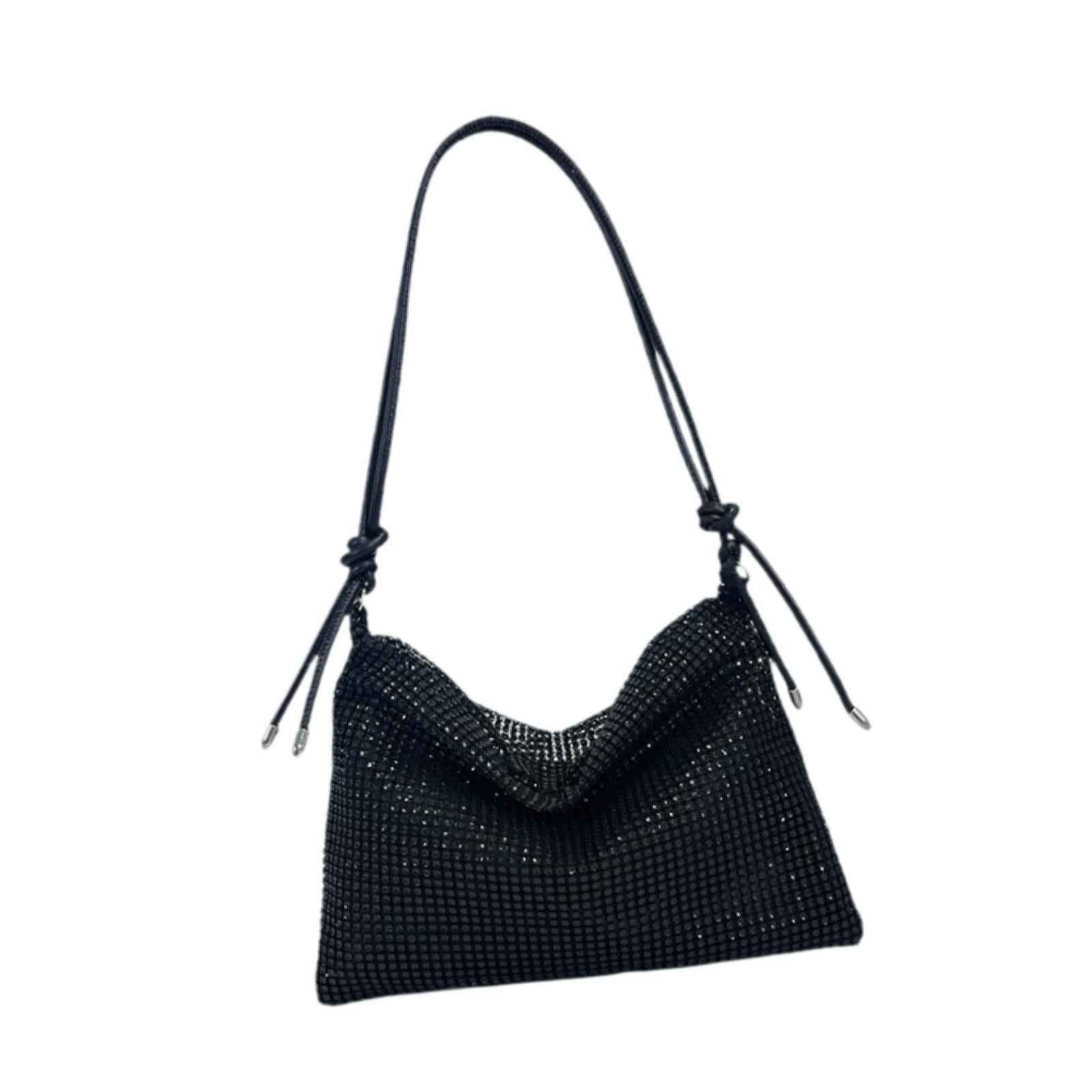 Rhinestone Purse for Women Commute Bag Handbag Vacation Stylish Shoulder Bag Black