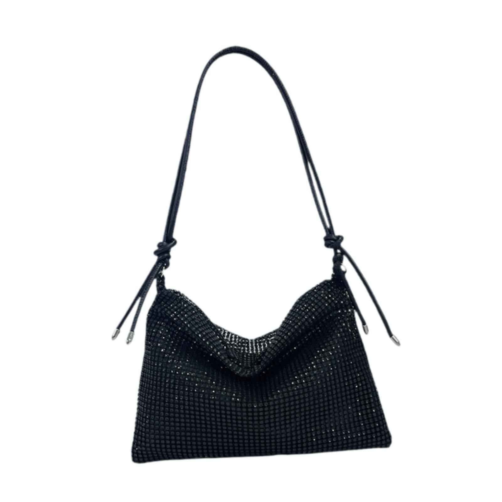 Rhinestone Purse for Women Commute Bag Handbag Vacation Stylish Shoulder Bag Black
