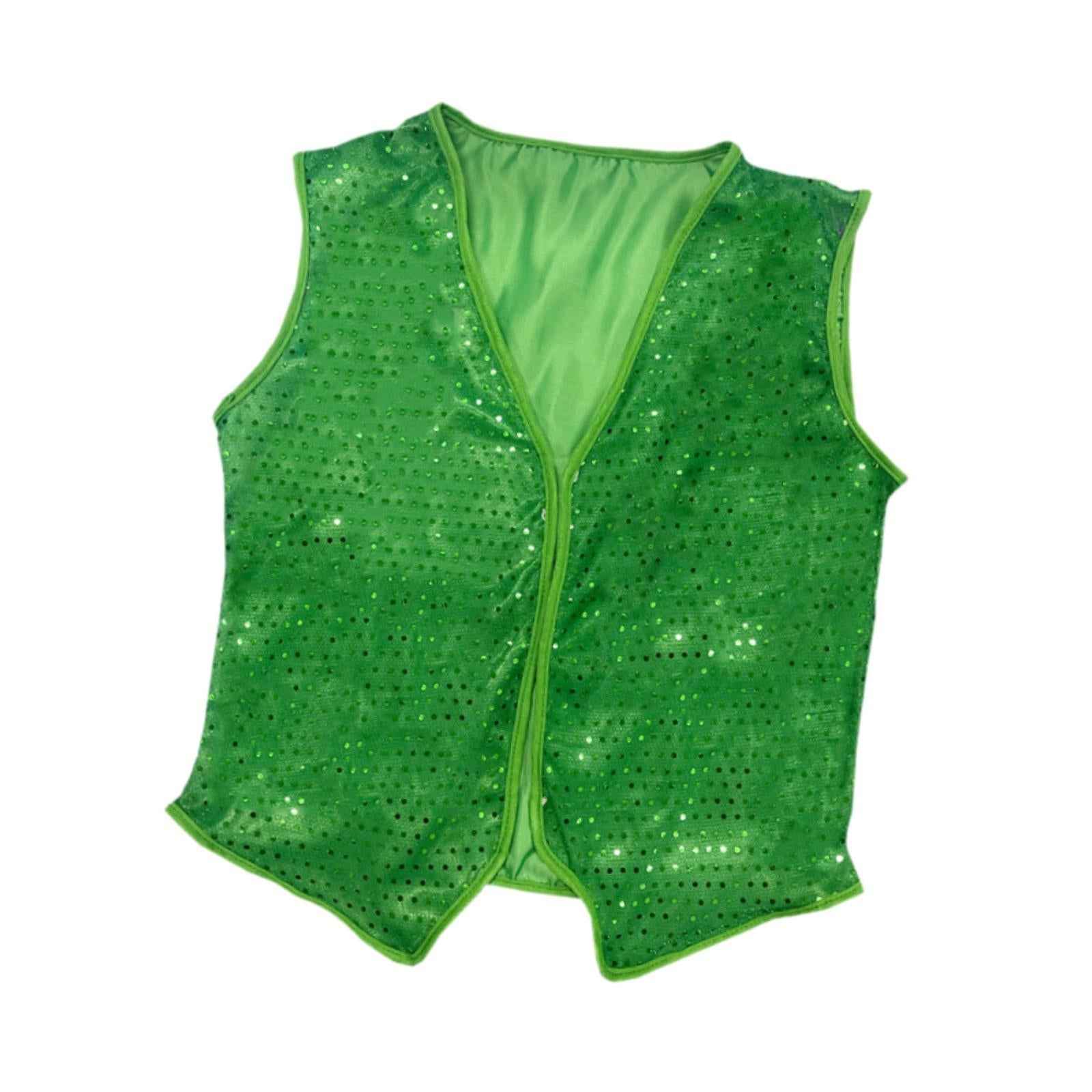 ST Patricks Day Vest Shiny Sequin Vest for Performance Dressing up Birthdays